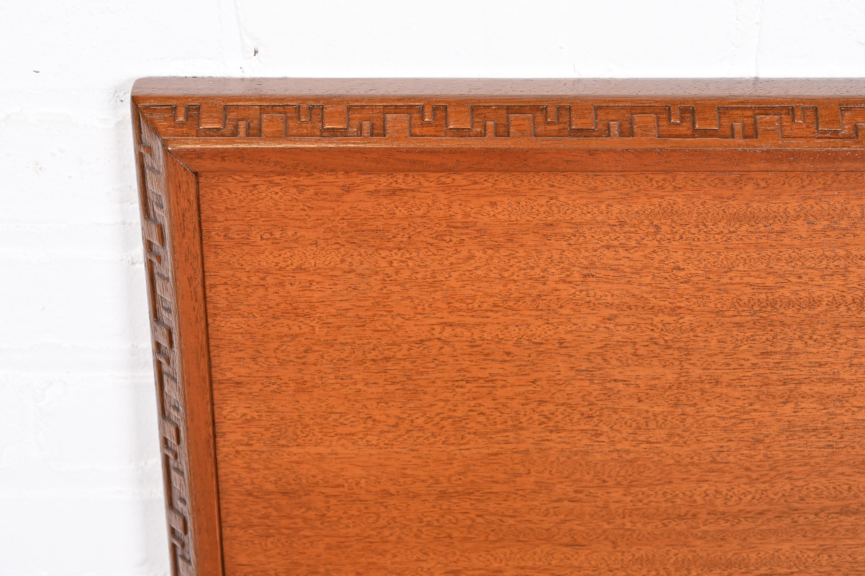 Frank Lloyd Wright Taliesin Mahogany Twin Headboards, Newly Restored - Image 6