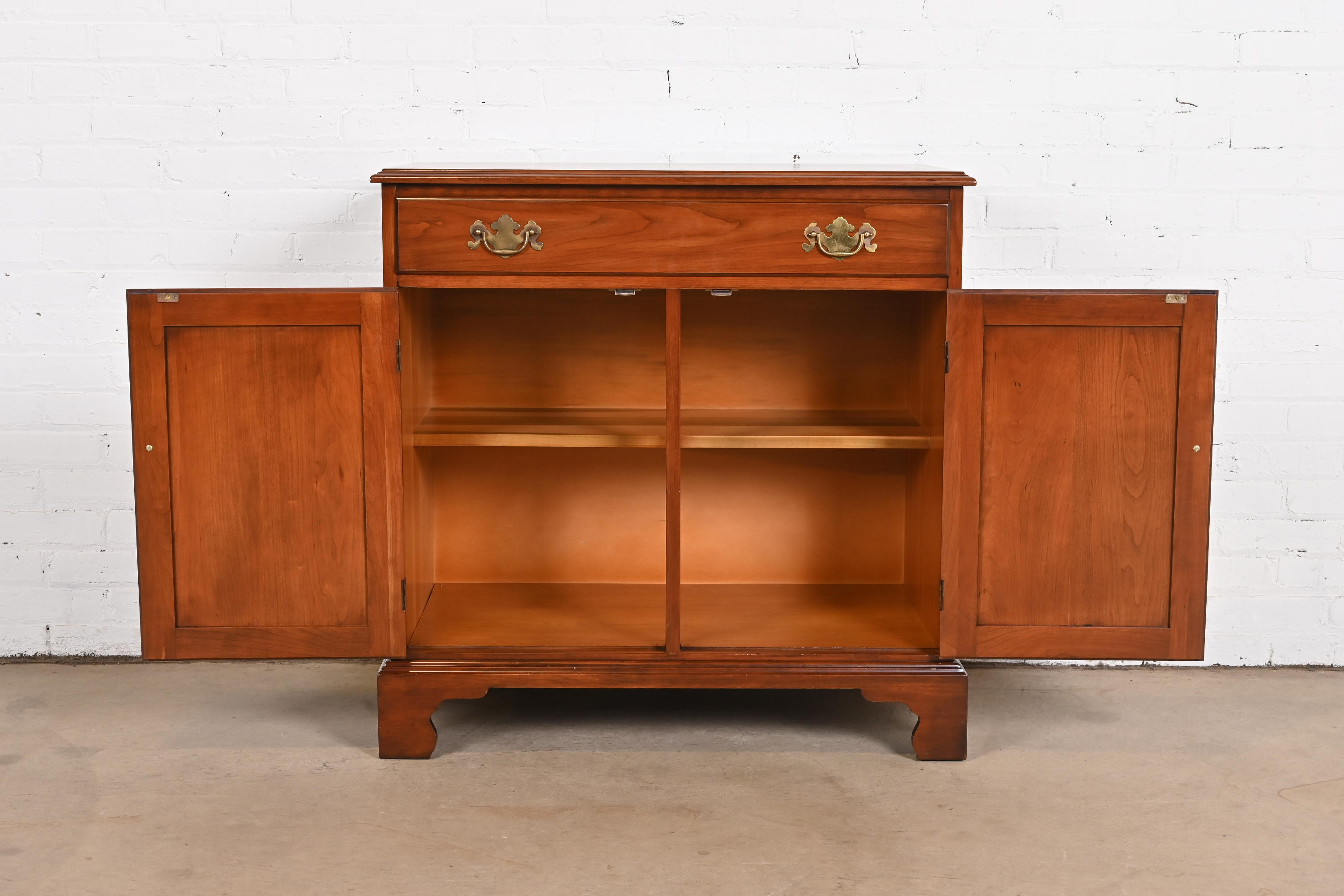 Henkel Harris American Colonial Cherry Wood Server or Bar Cabinet, Newly Restored - Image 9