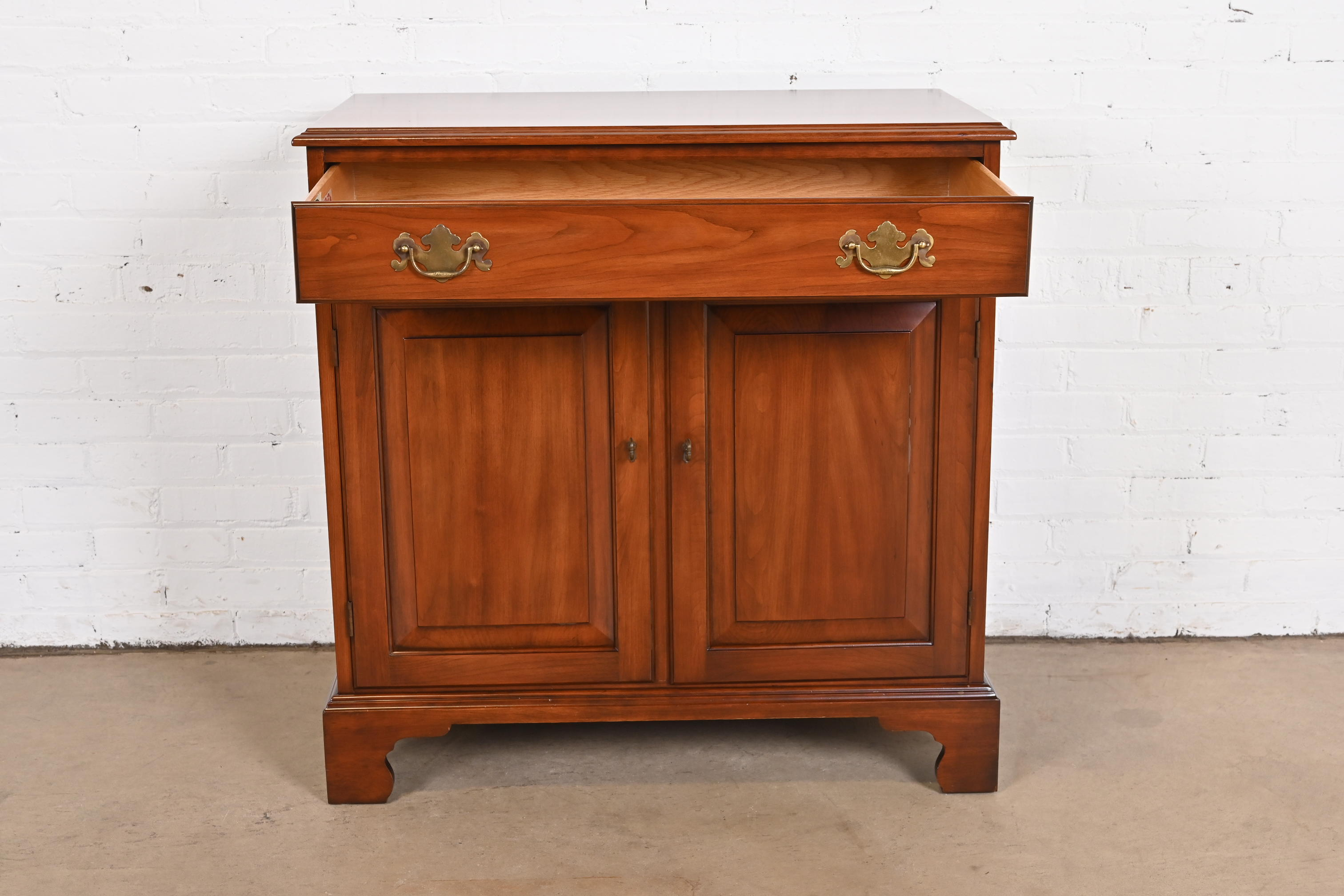 Henkel Harris American Colonial Cherry Wood Server or Bar Cabinet, Newly Restored - Image 6