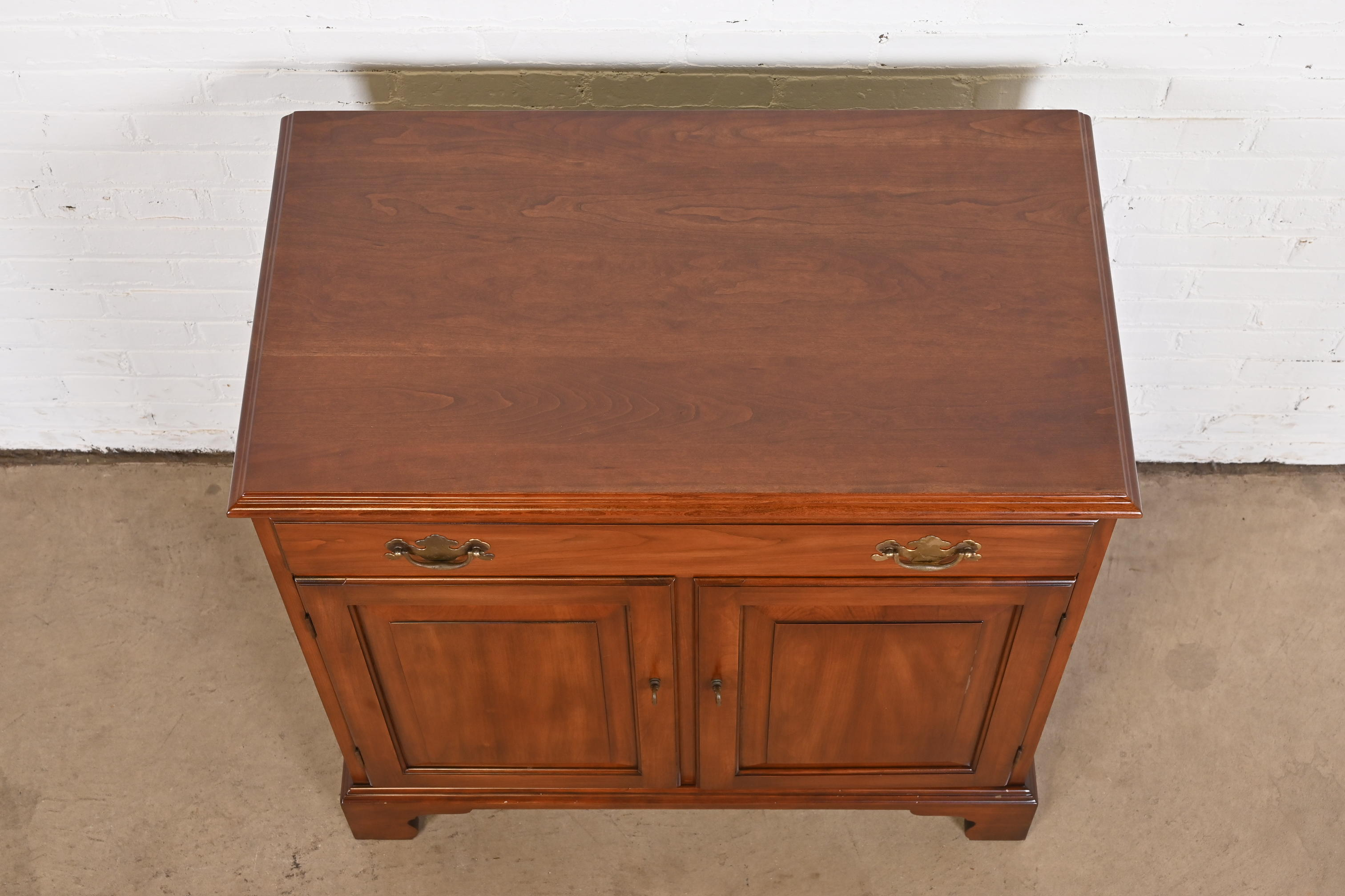 Henkel Harris American Colonial Cherry Wood Server or Bar Cabinet, Newly Restored - Image 10