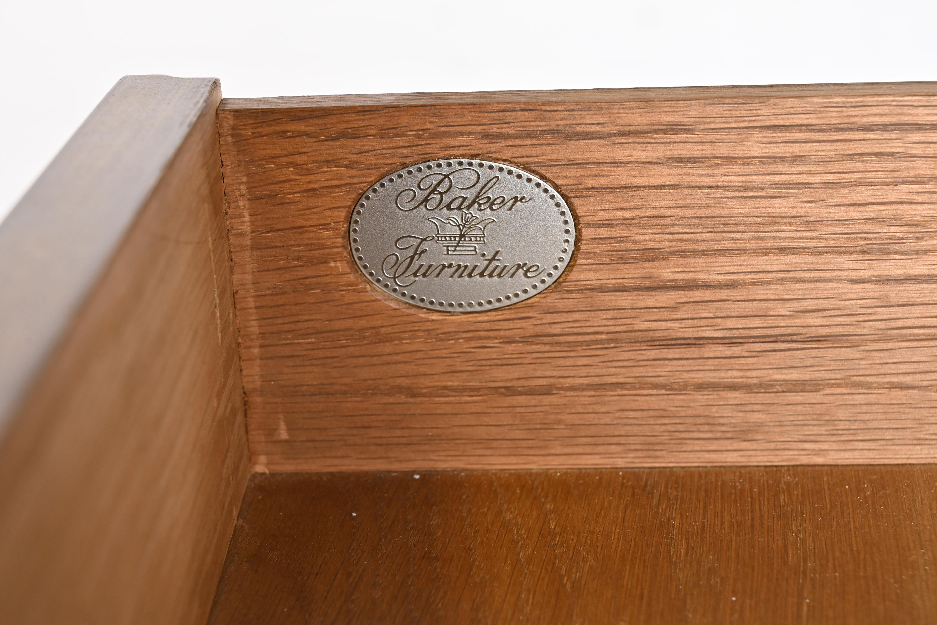 Baker Furniture Georgian Flame Mahogany Leather Top Slant Front Architect's Desk, Circa 1960s - Image 12