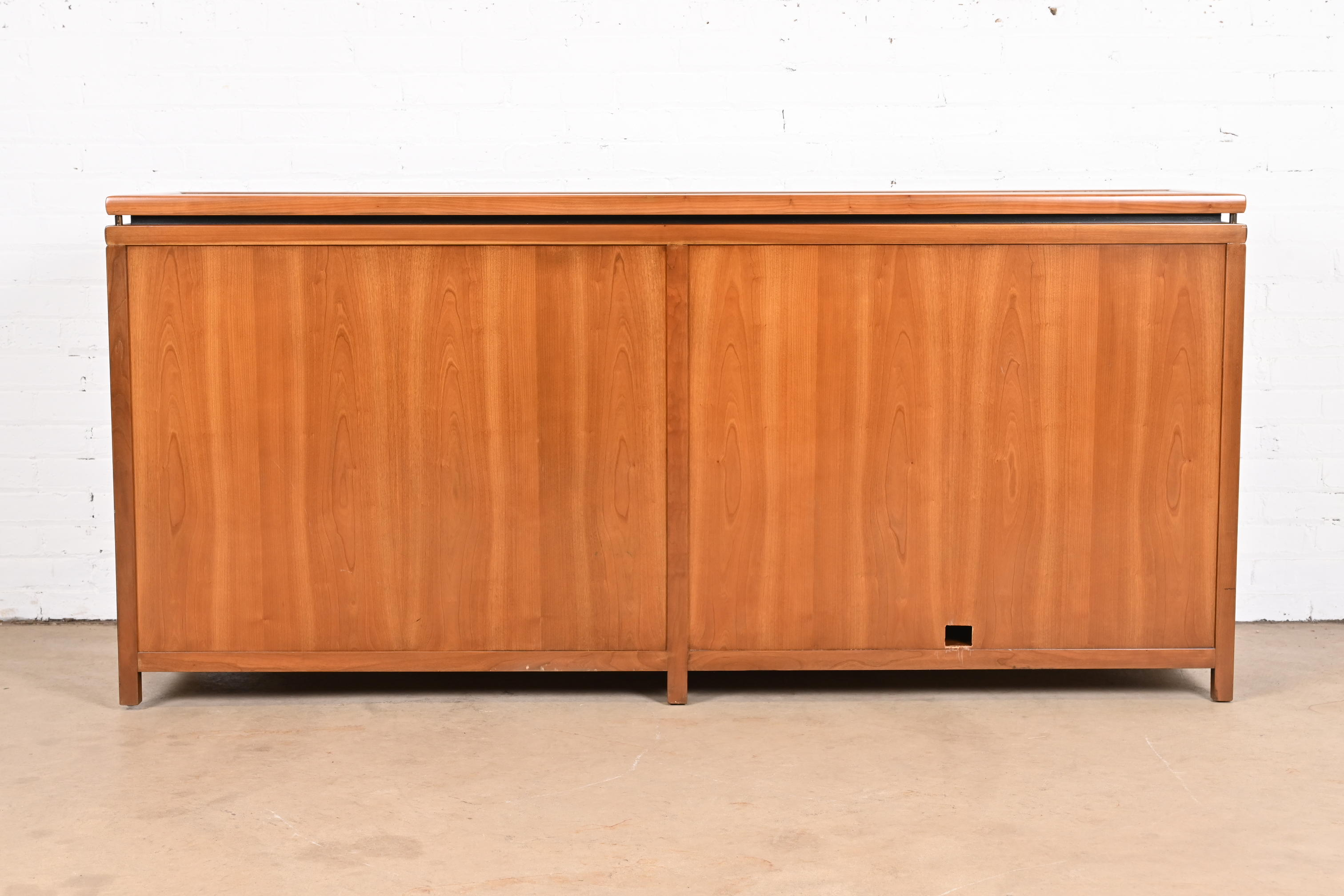 Michael Taylor for Baker Furniture Mid-Century Hollywood Regency Cherry Wood Sideboard Credenza - Image 12