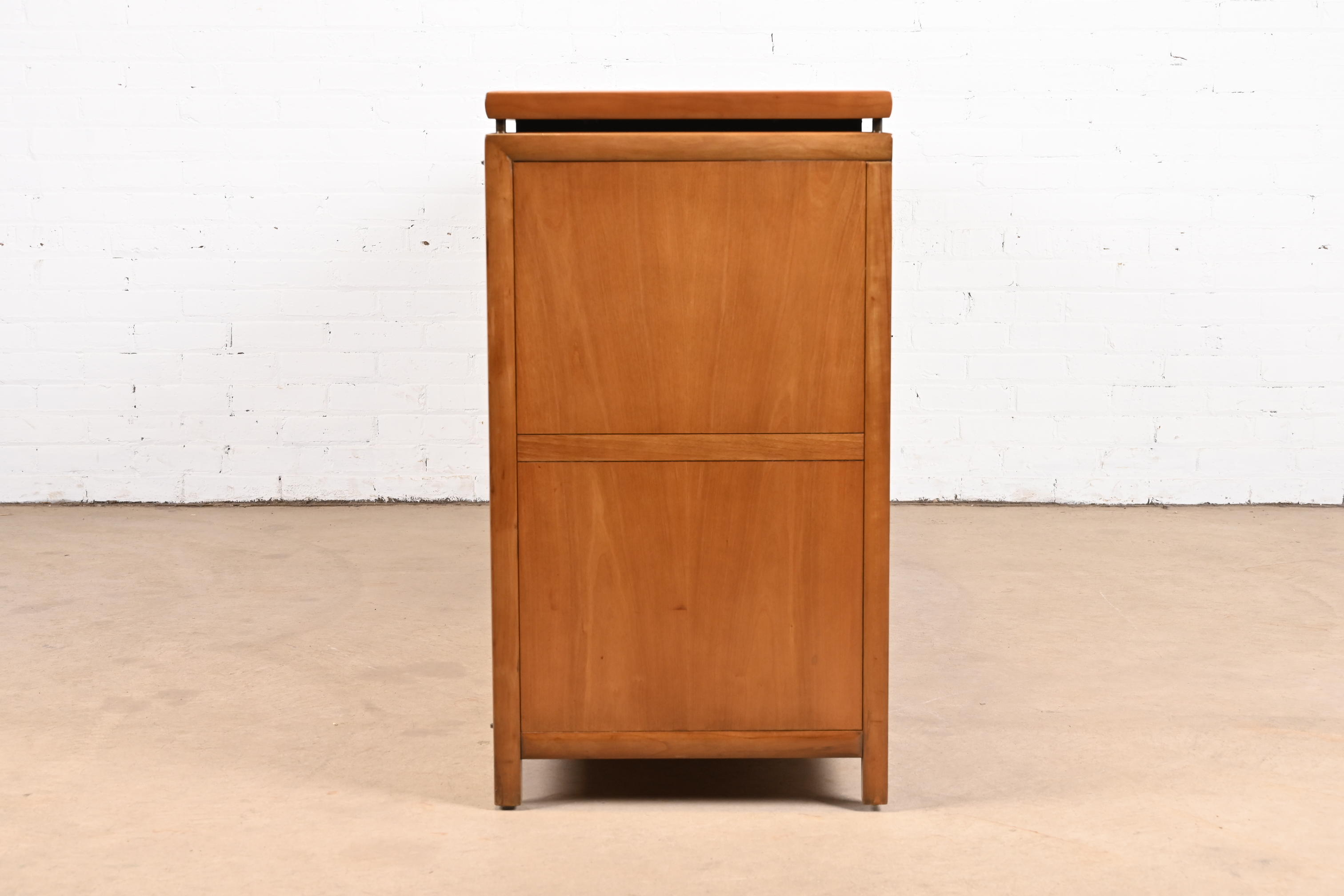 Michael Taylor for Baker Furniture Mid-Century Hollywood Regency Cherry Wood Sideboard Credenza - Image 11