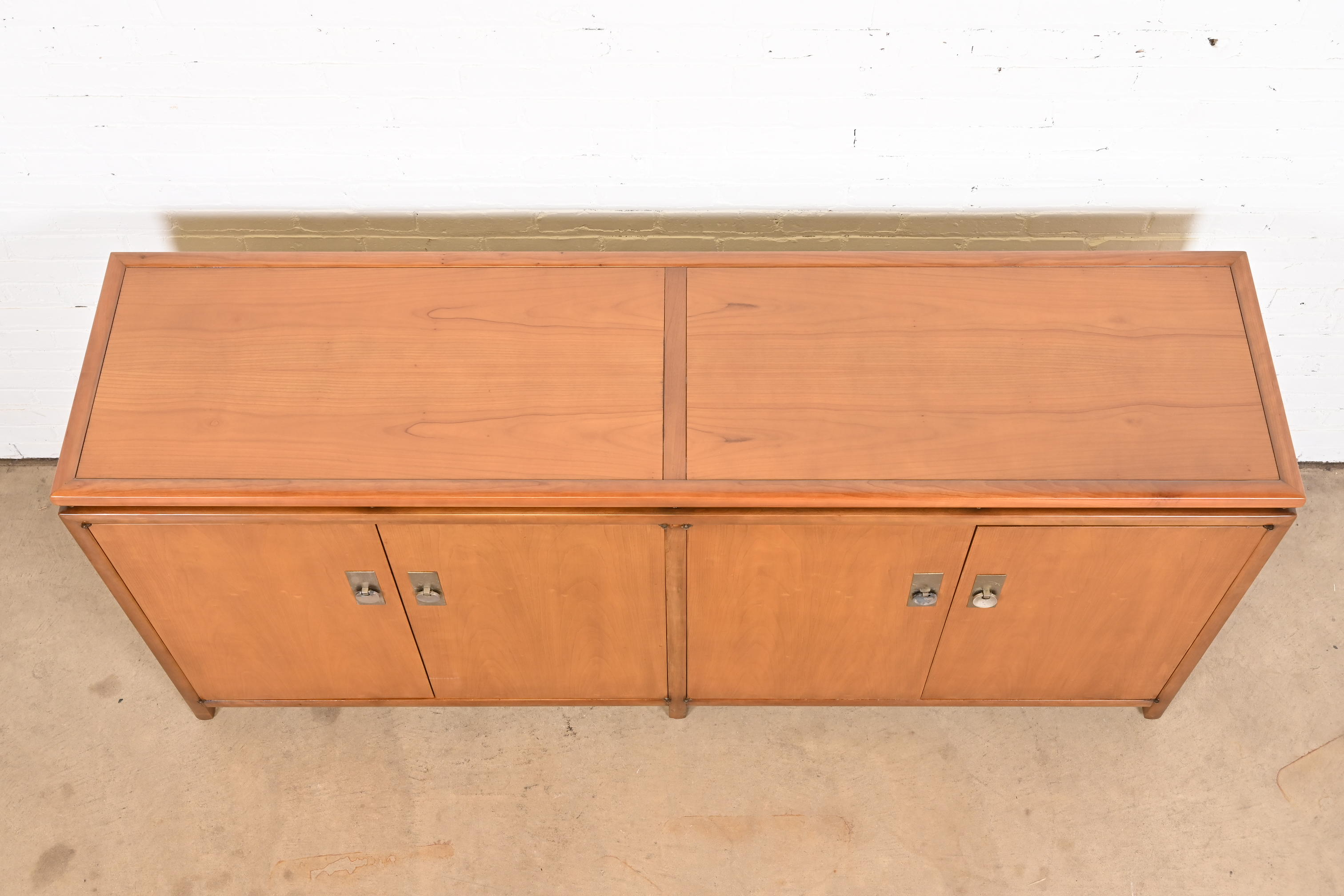 Michael Taylor for Baker Furniture Mid-Century Hollywood Regency Cherry Wood Sideboard Credenza - Image 10