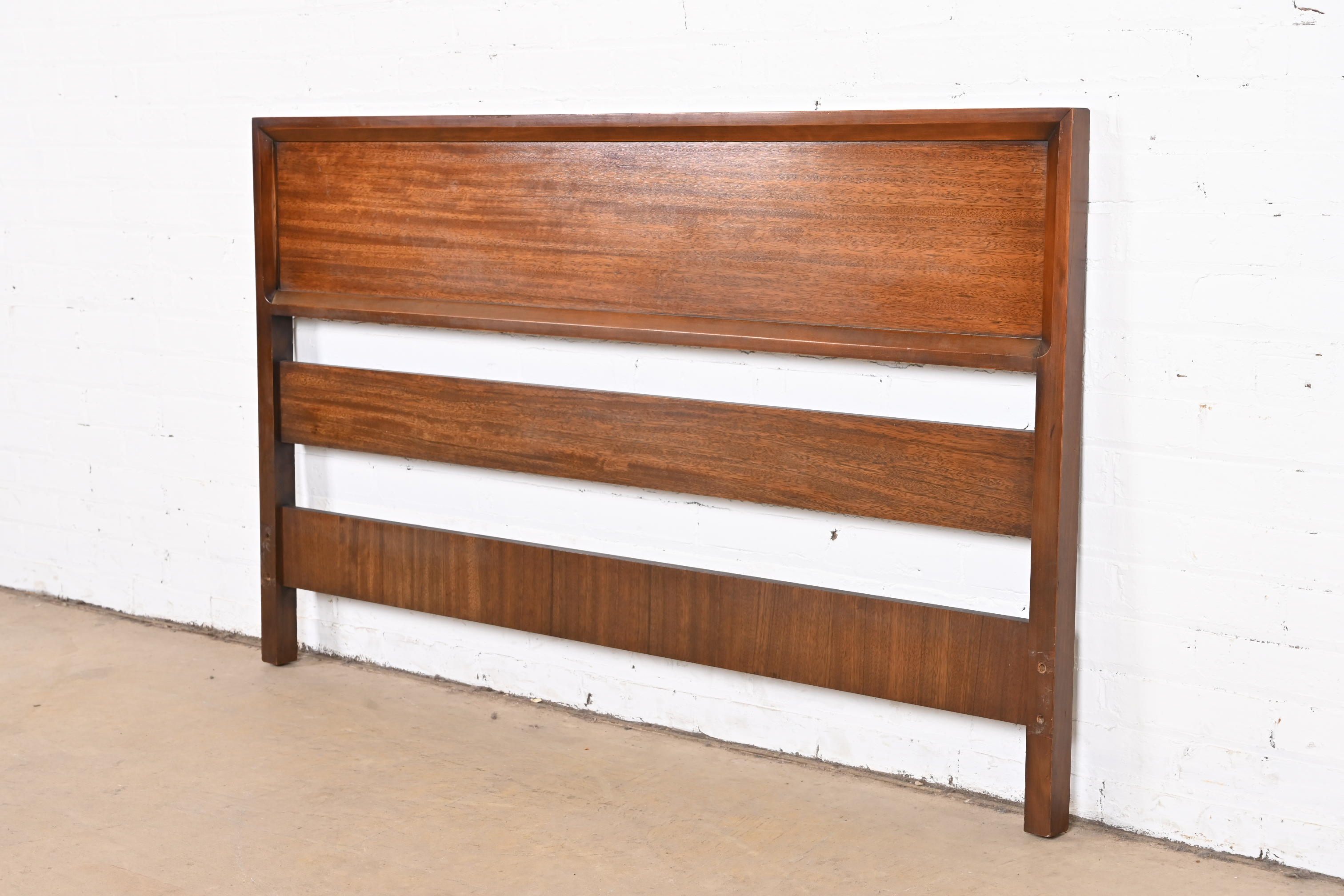 Milo Baughman for Drexel Perspective Exotic Mindoro Wood Full Size Headboard, 1950s - Image 3