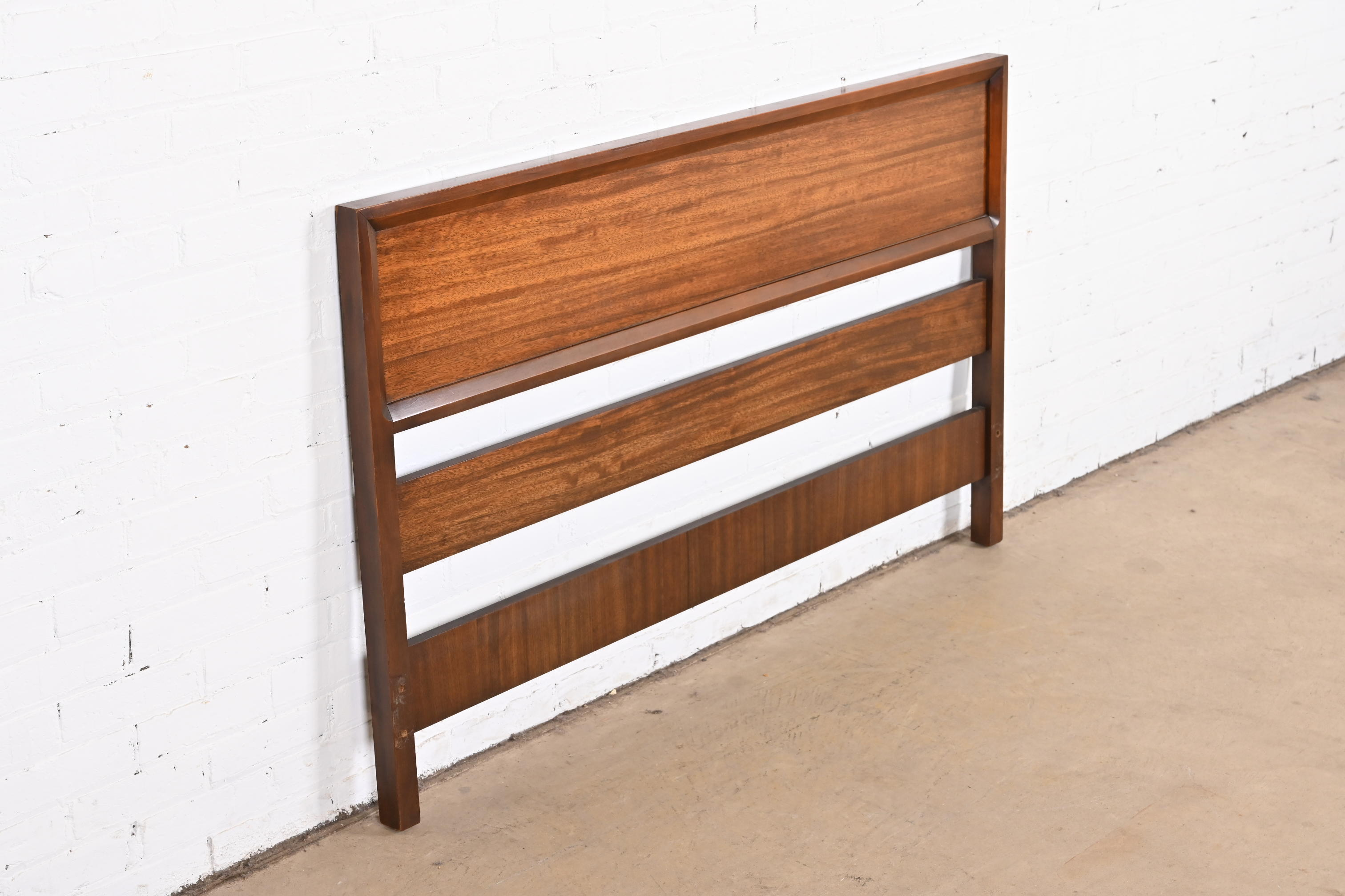 Milo Baughman for Drexel Perspective Exotic Mindoro Wood Full Size Headboard, 1950s - Image 4