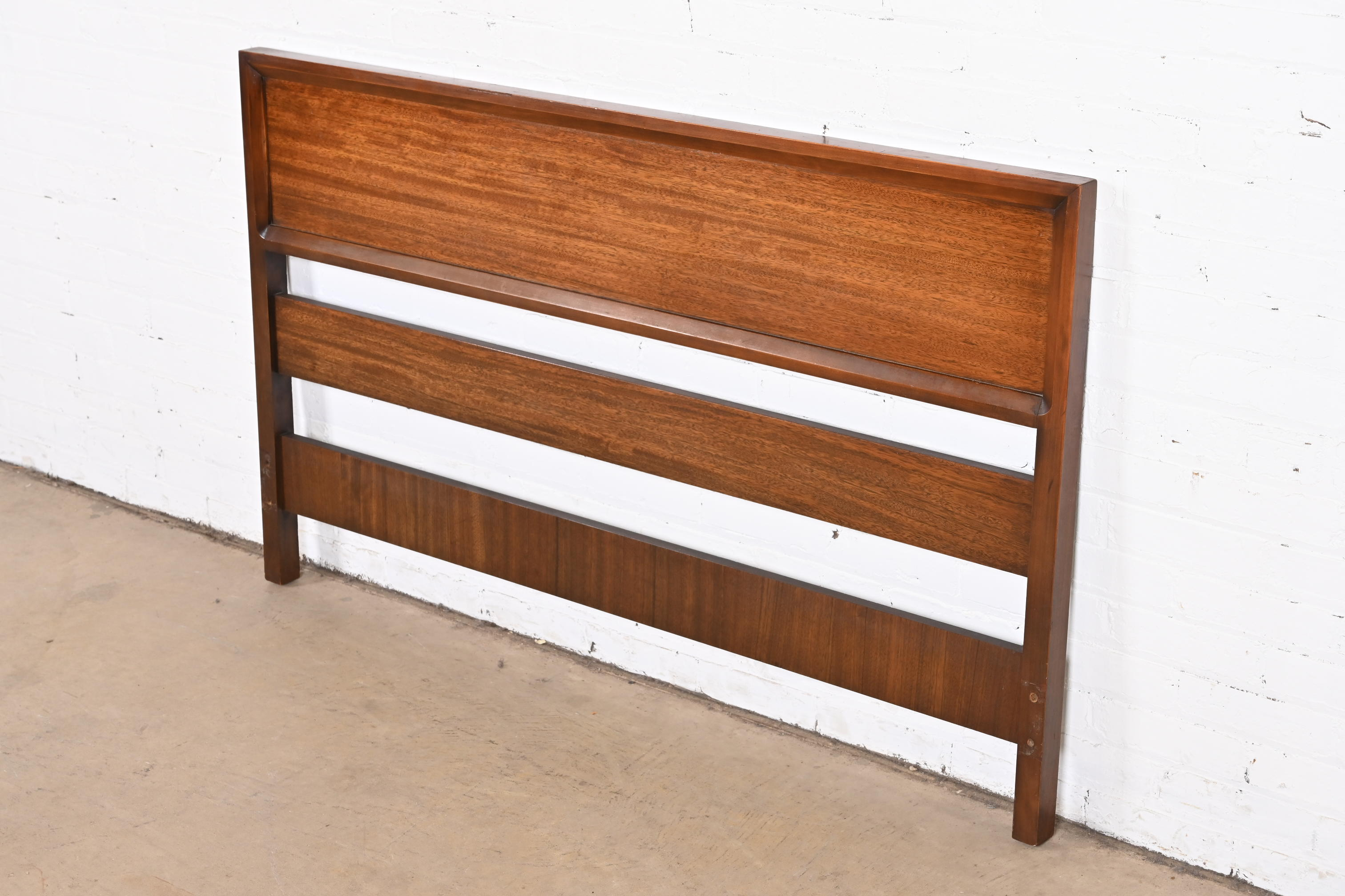 Milo Baughman for Drexel Perspective Exotic Mindoro Wood Full Size Headboard, 1950s - Image 2
