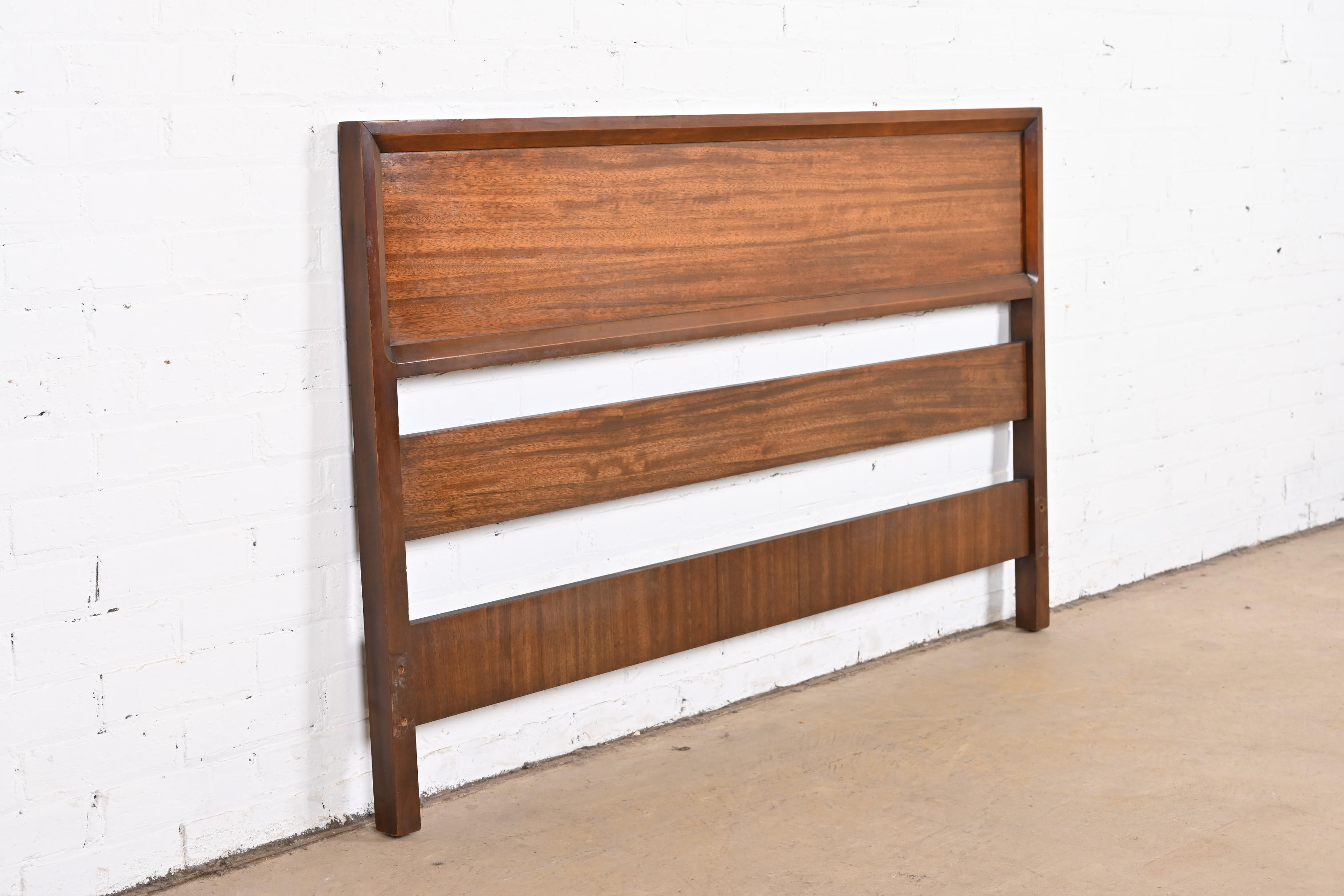 Milo Baughman for Drexel Perspective Exotic Mindoro Wood Full Size Headboard, 1950s - Image 5