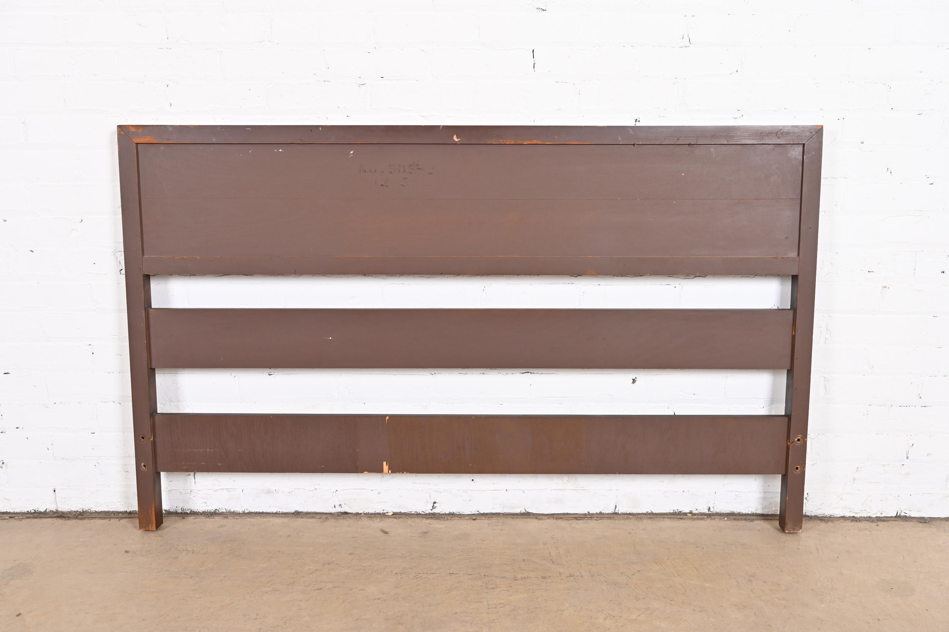Milo Baughman for Drexel Perspective Exotic Mindoro Wood Full Size Headboard, 1950s - Image 7