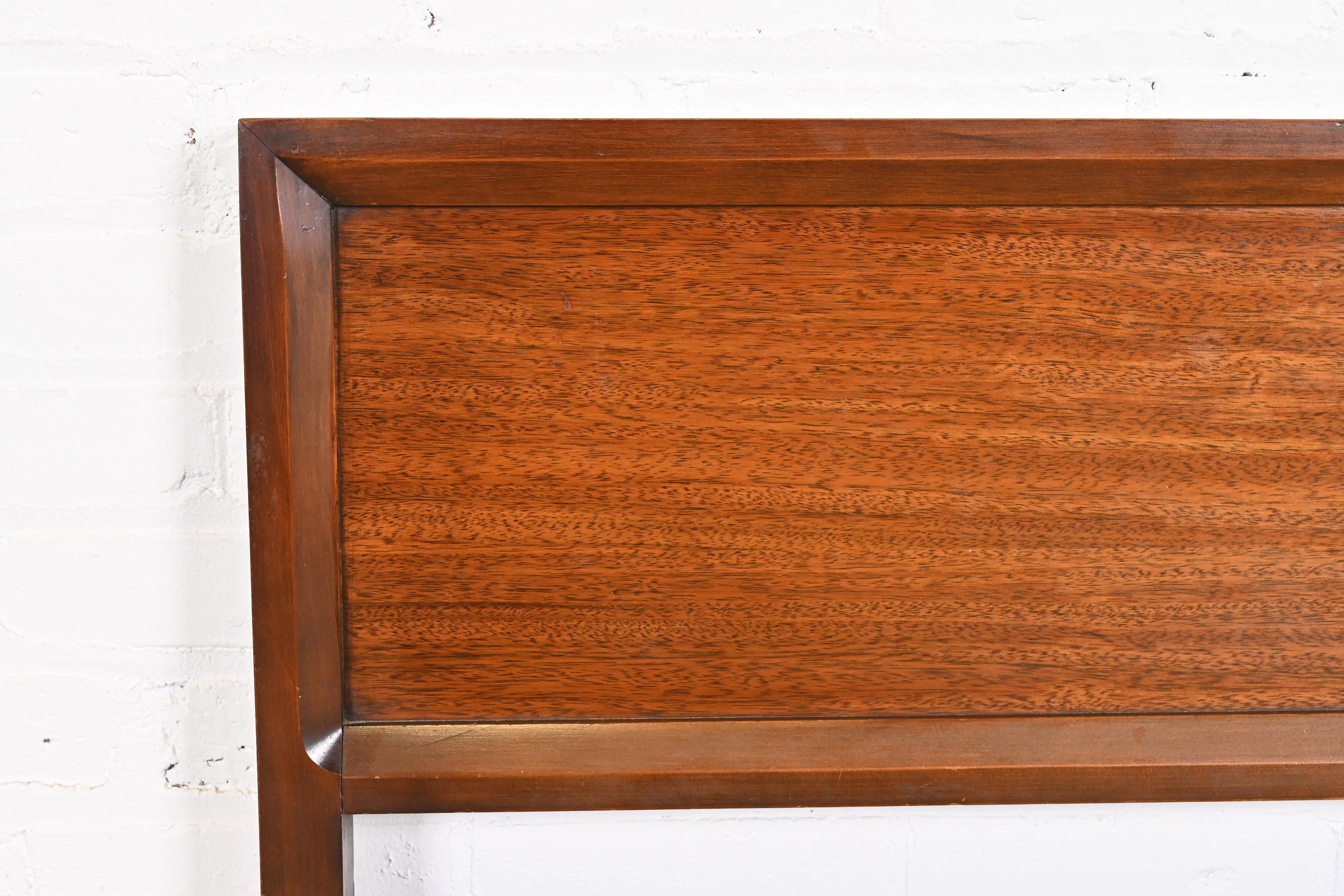 Milo Baughman for Drexel Perspective Exotic Mindoro Wood Full Size Headboard, 1950s - Image 6