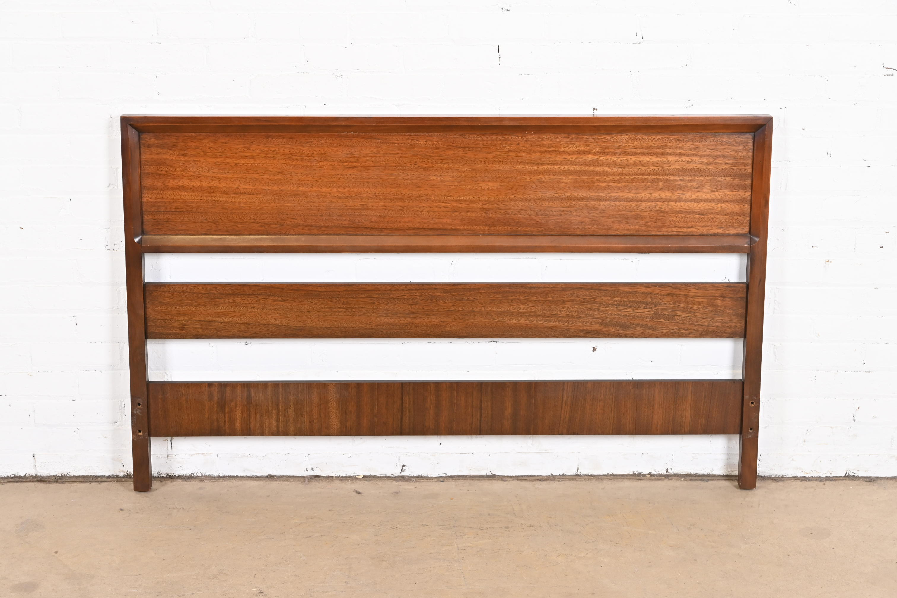 Milo Baughman for Drexel Perspective Exotic Mindoro Wood Full Size Headboard, 1950s