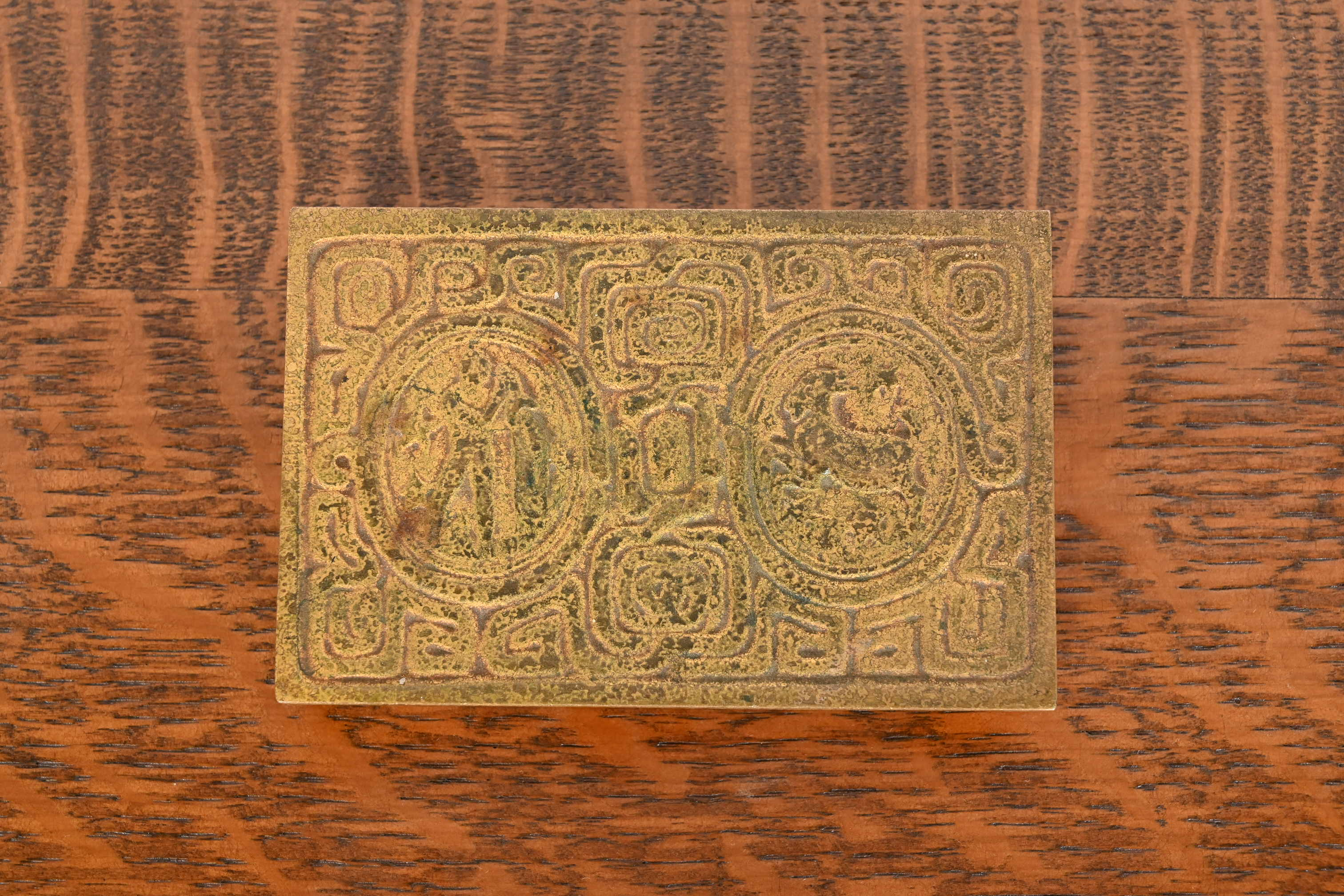 Tiffany Studios New York Art Deco 'Zodiac' Bronze Doré Box - Image 6