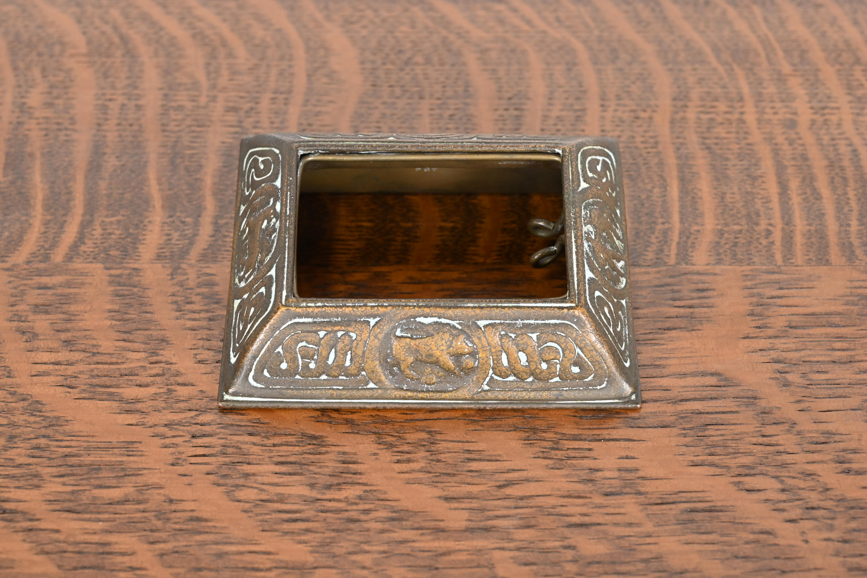 Tiffany Studios New York 'Zodiac' Bronze Desk Calendar Holder or Picture Frame, Circa 1910 - Image 6