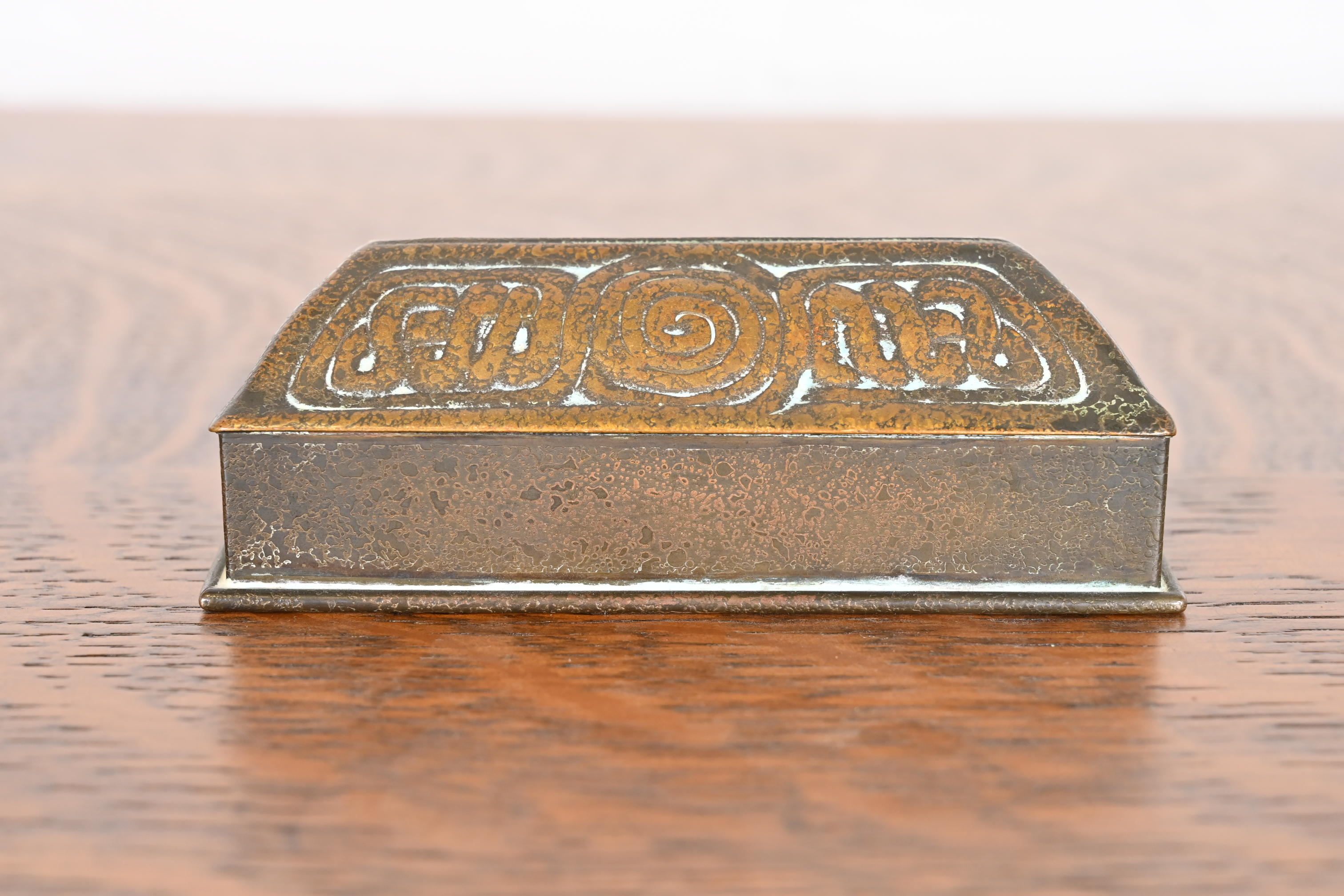 Tiffany Studios New York 'Zodiac' Bronze Desk Calendar Holder or Picture Frame, Circa 1910 - Image 9