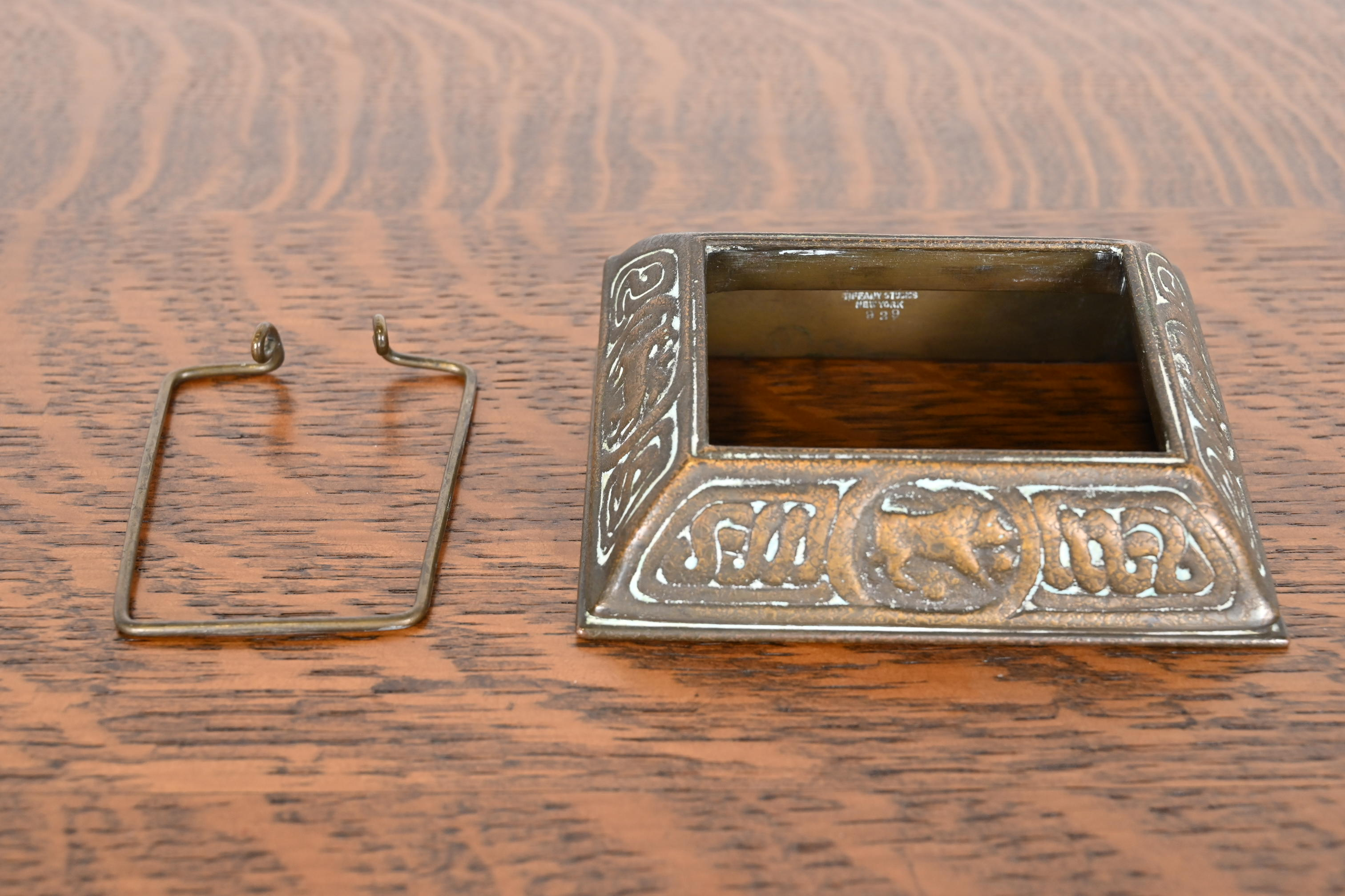 Tiffany Studios New York 'Zodiac' Bronze Desk Calendar Holder or Picture Frame, Circa 1910 - Image 10