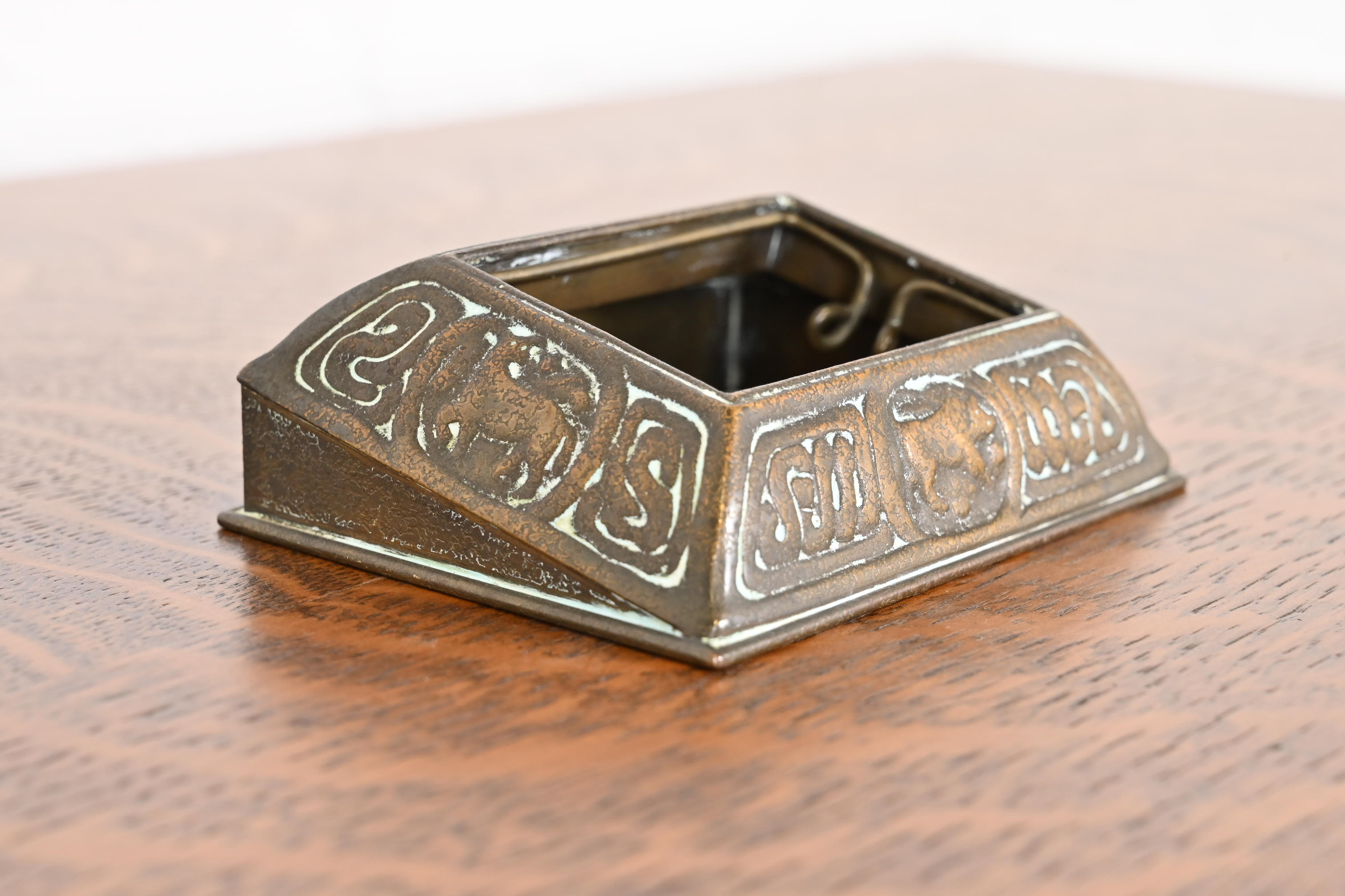 Tiffany Studios New York 'Zodiac' Bronze Desk Calendar Holder or Picture Frame, Circa 1910 - Image 3