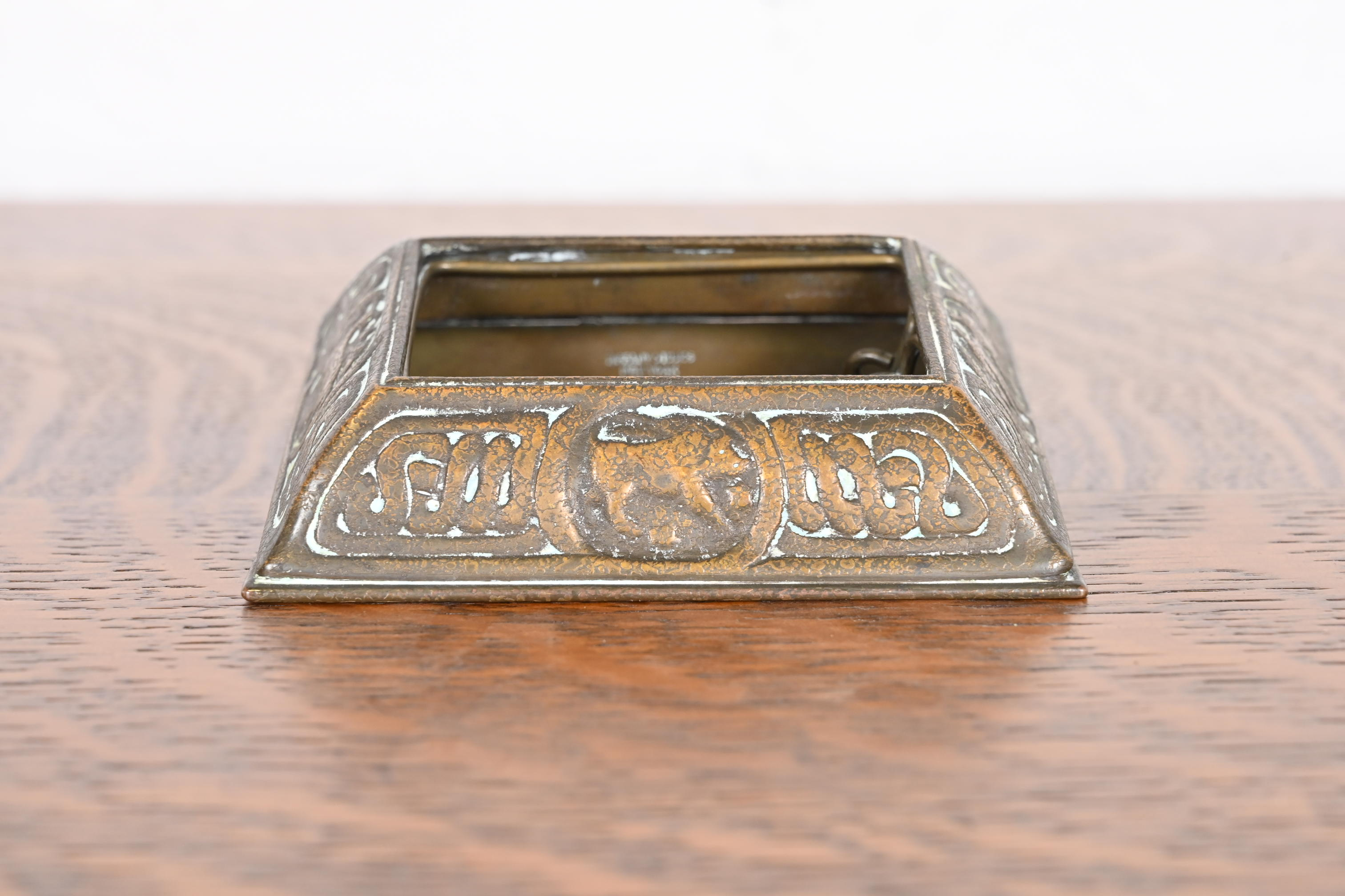 Tiffany Studios New York 'Zodiac' Bronze Desk Calendar Holder or Picture Frame, Circa 1910 - Image 5