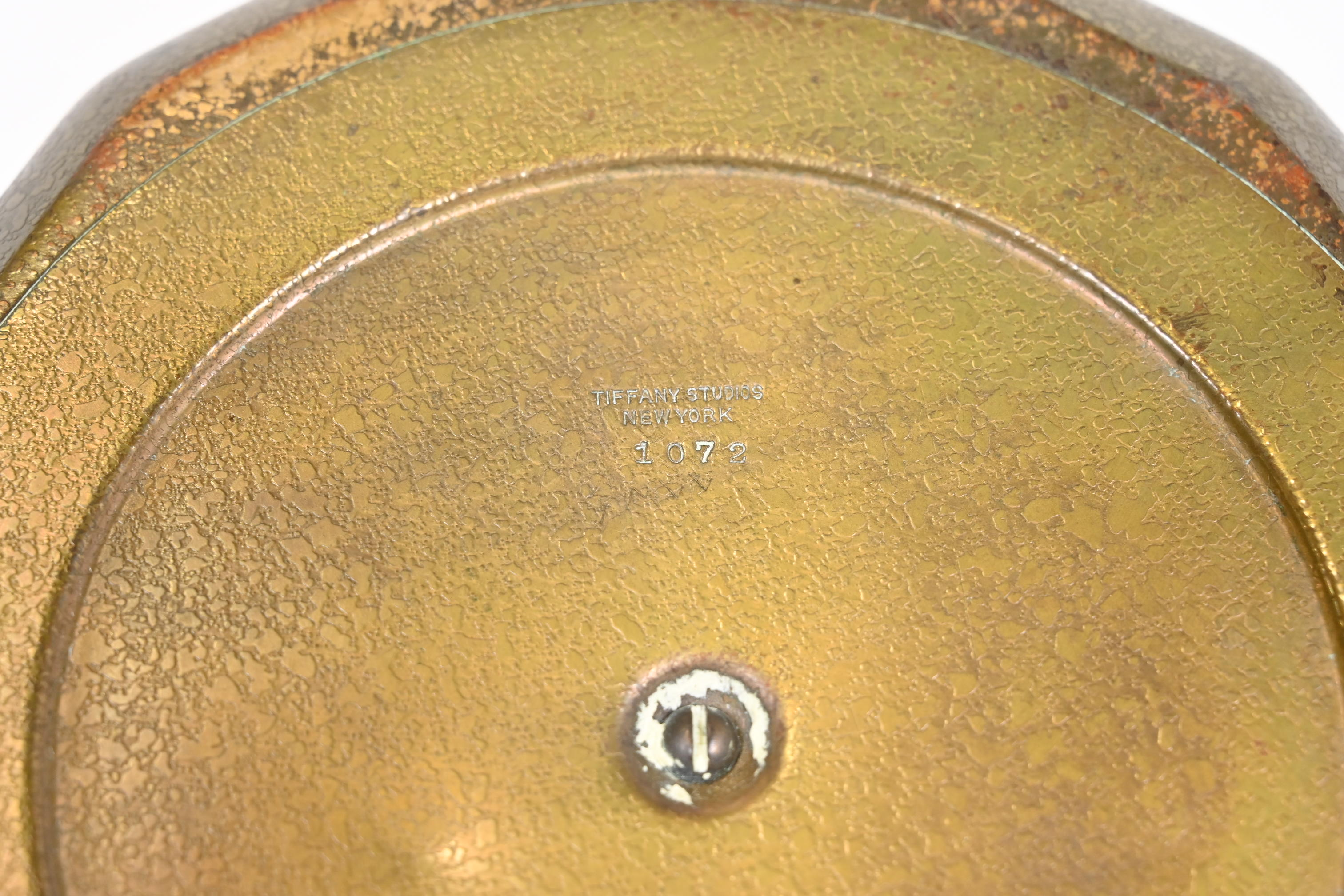 Tiffany Studios New York 'Zodiac' Bronze Doré Large Inkwell - Image 12