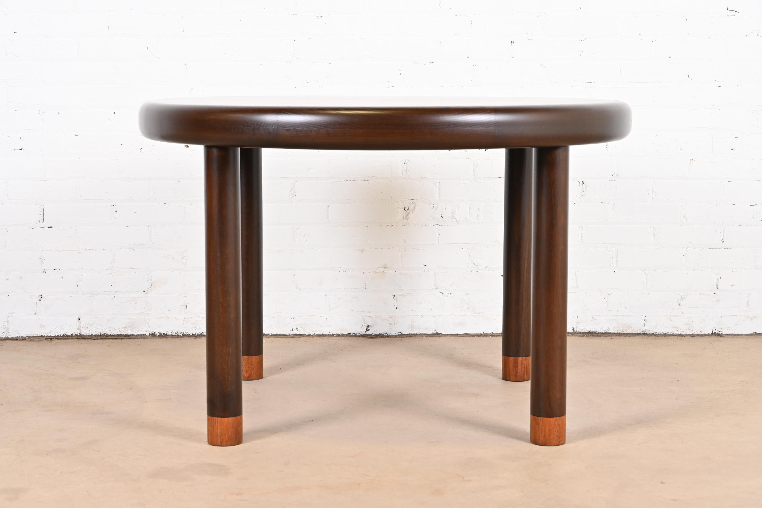 Dunbar Mid-Century Modern Banded Rosewood Extension Dining Table, Newly Refinished - Image 11
