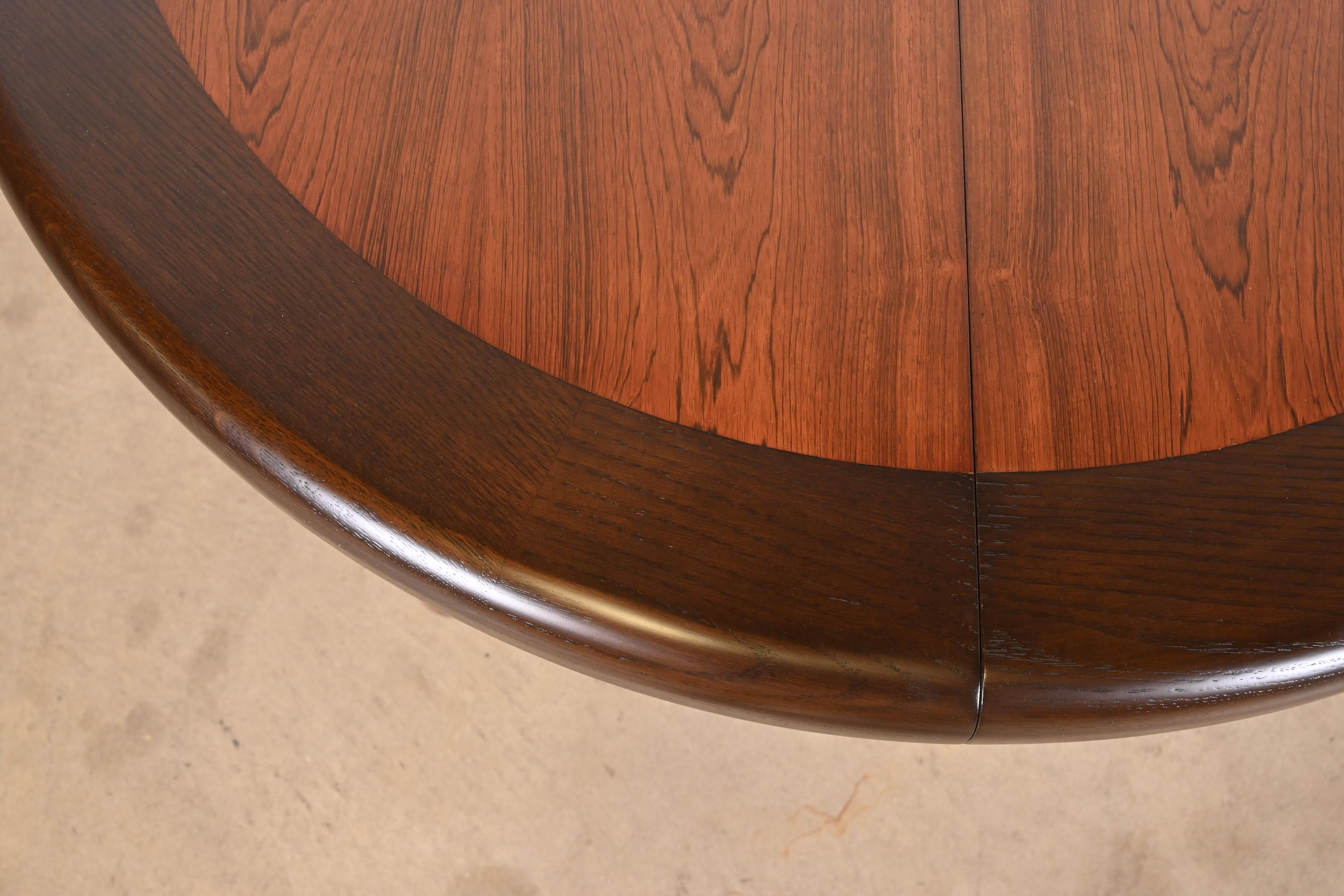 Dunbar Mid-Century Modern Banded Rosewood Extension Dining Table, Newly Refinished - Image 10