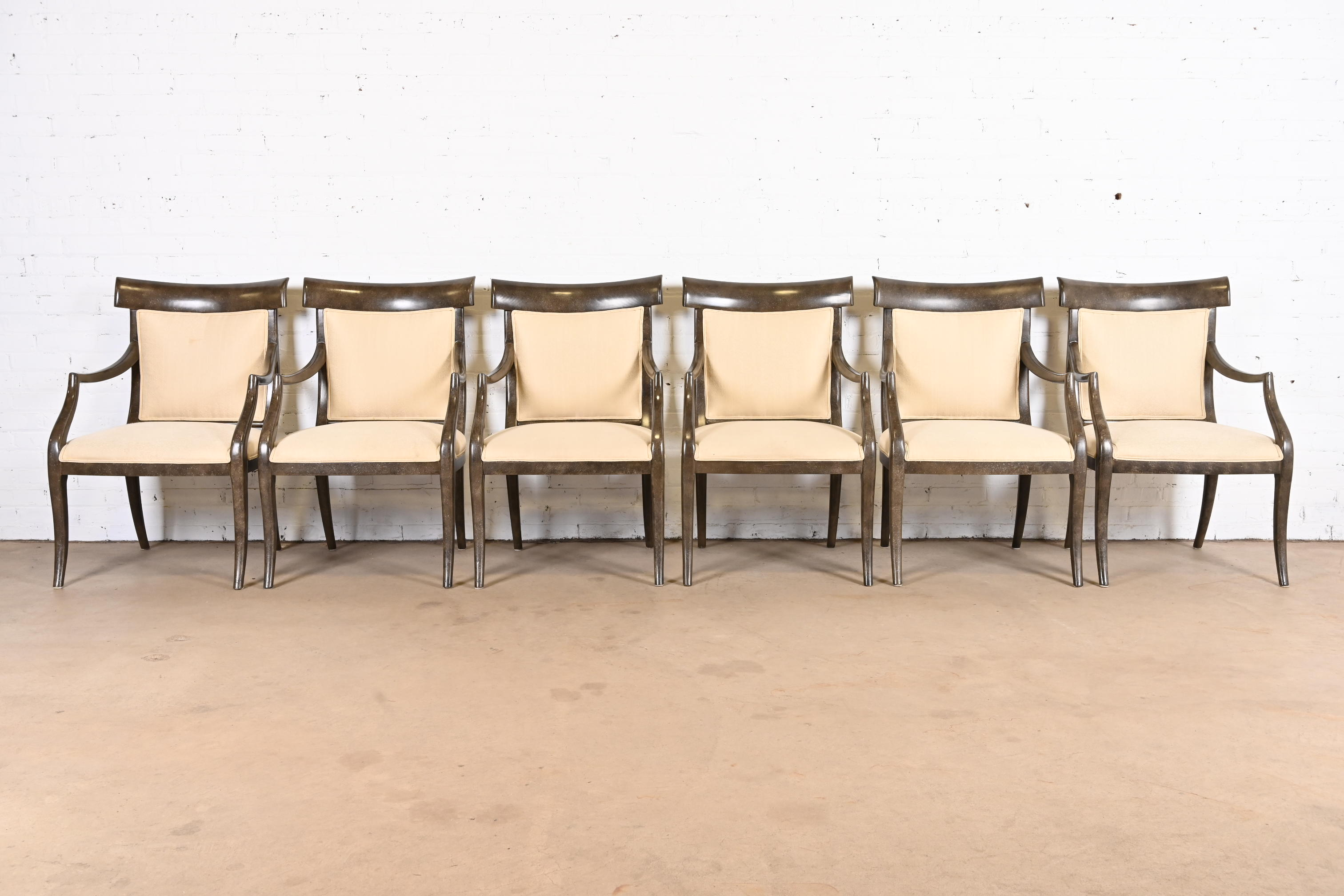 Ferguson Copeland Modern Regency Dining Armchairs, Set of Six - Image 2