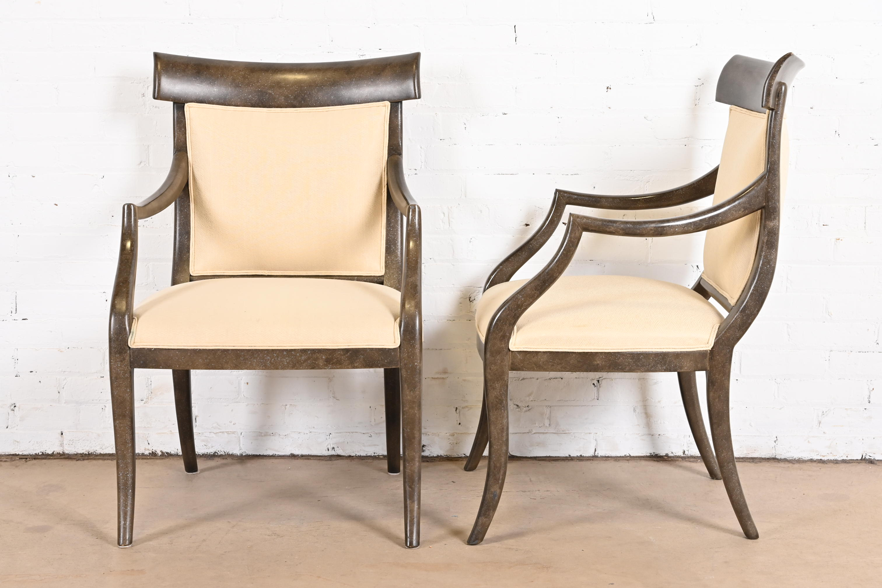 Ferguson Copeland Modern Regency Dining Armchairs, Set of Six - Image 7