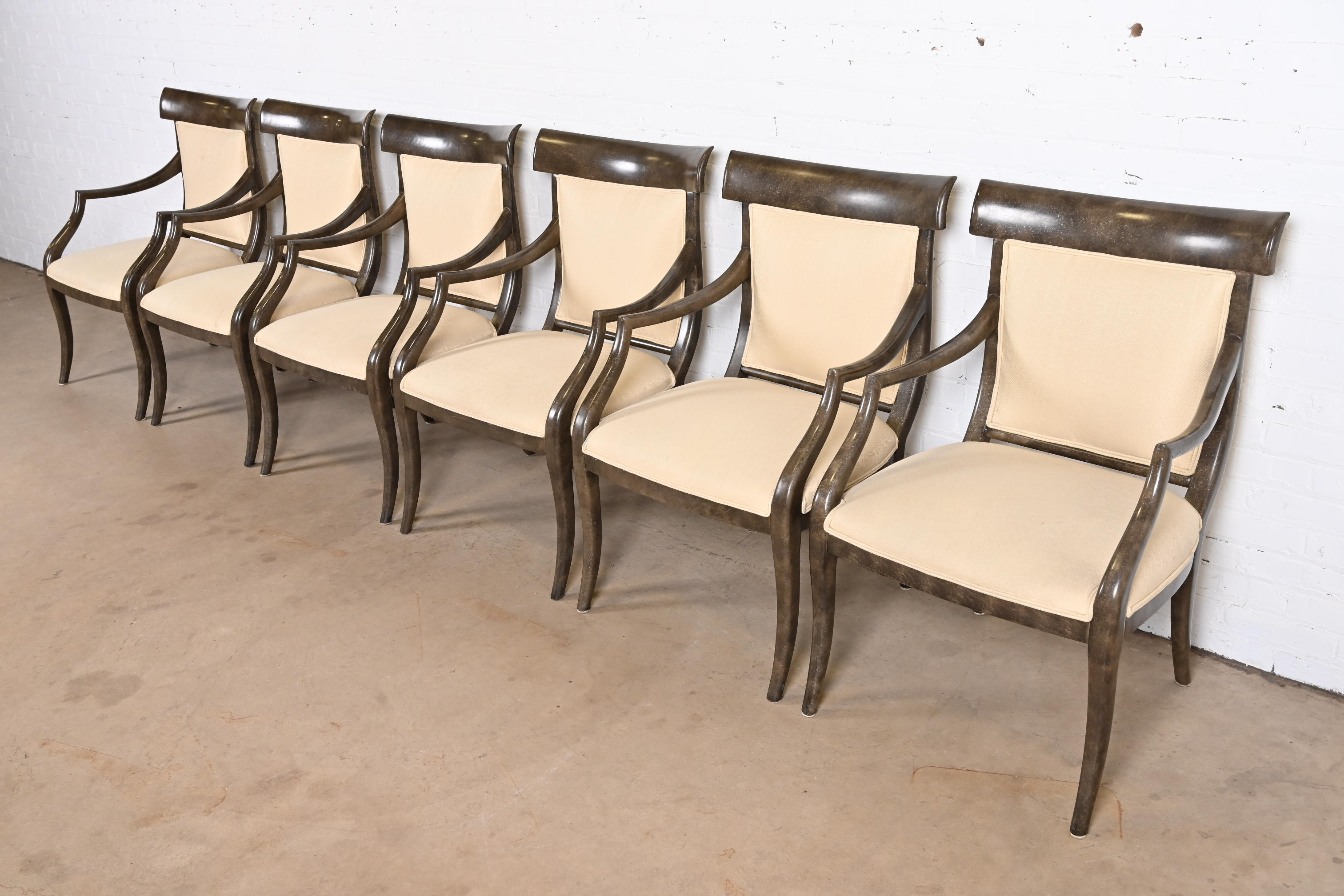 Ferguson Copeland Modern Regency Dining Armchairs, Set of Six - Image 5