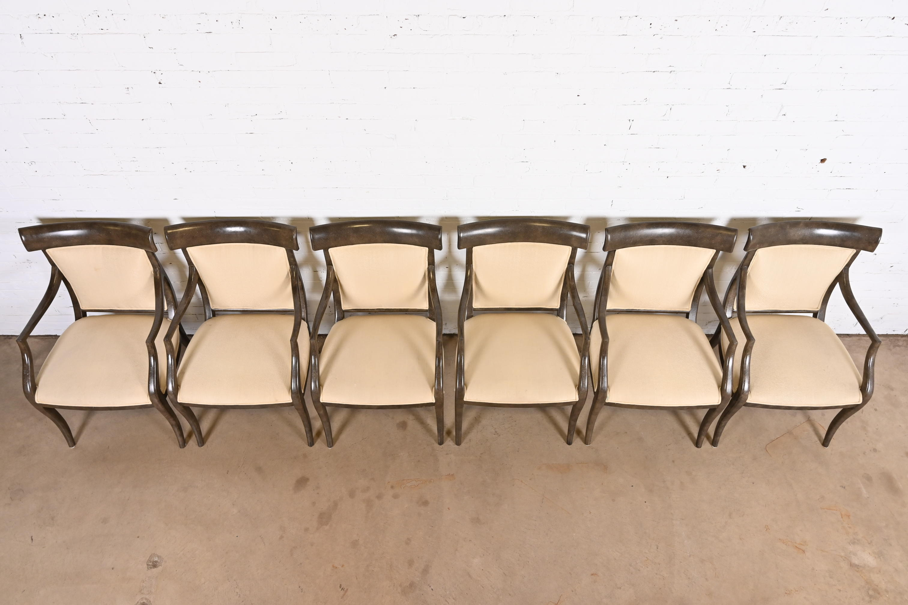 Ferguson Copeland Modern Regency Dining Armchairs, Set of Six - Image 6