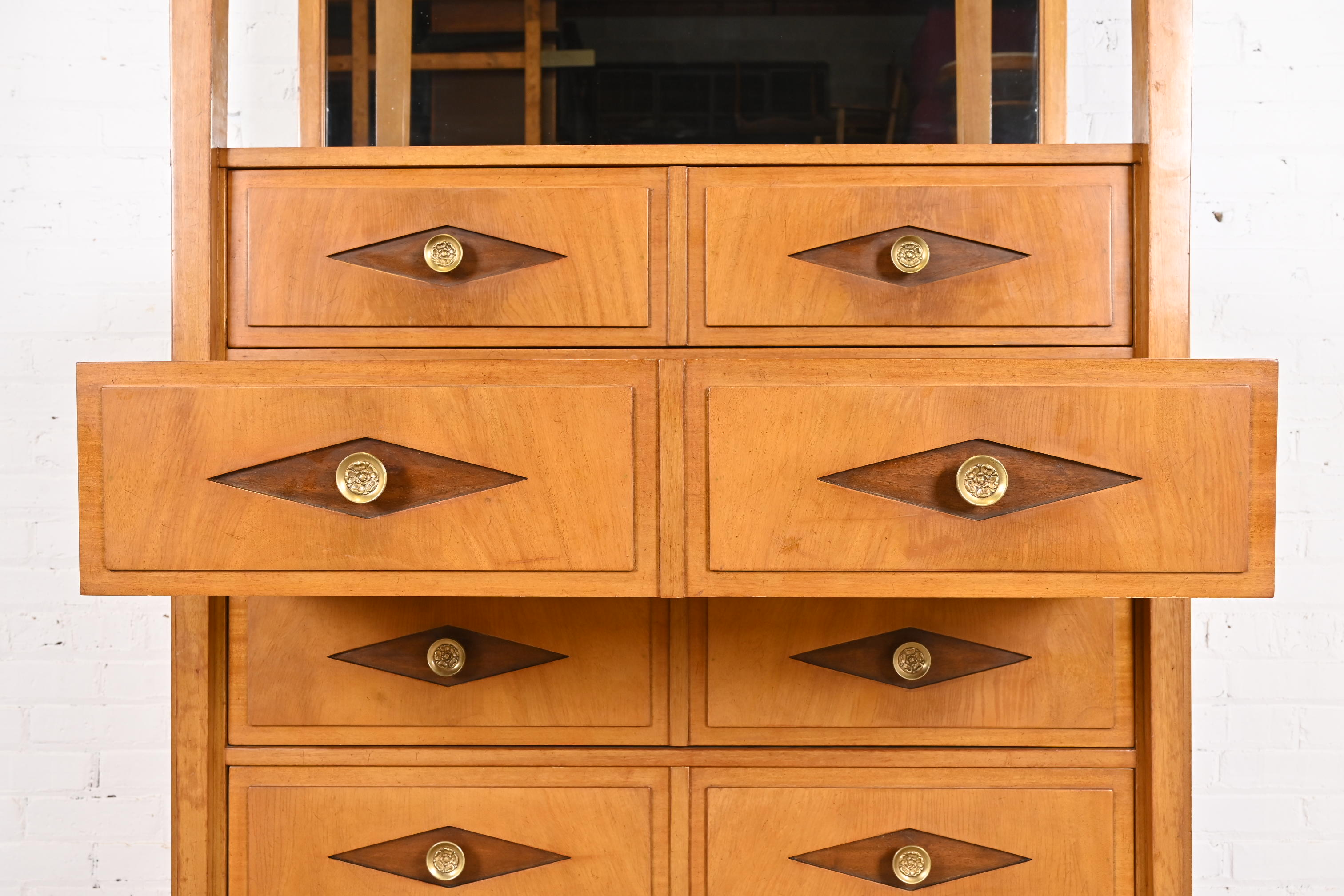 Grosfeld House Hollywood Regency Empire Mahogany Lighted Bar Cabinet - Image 5