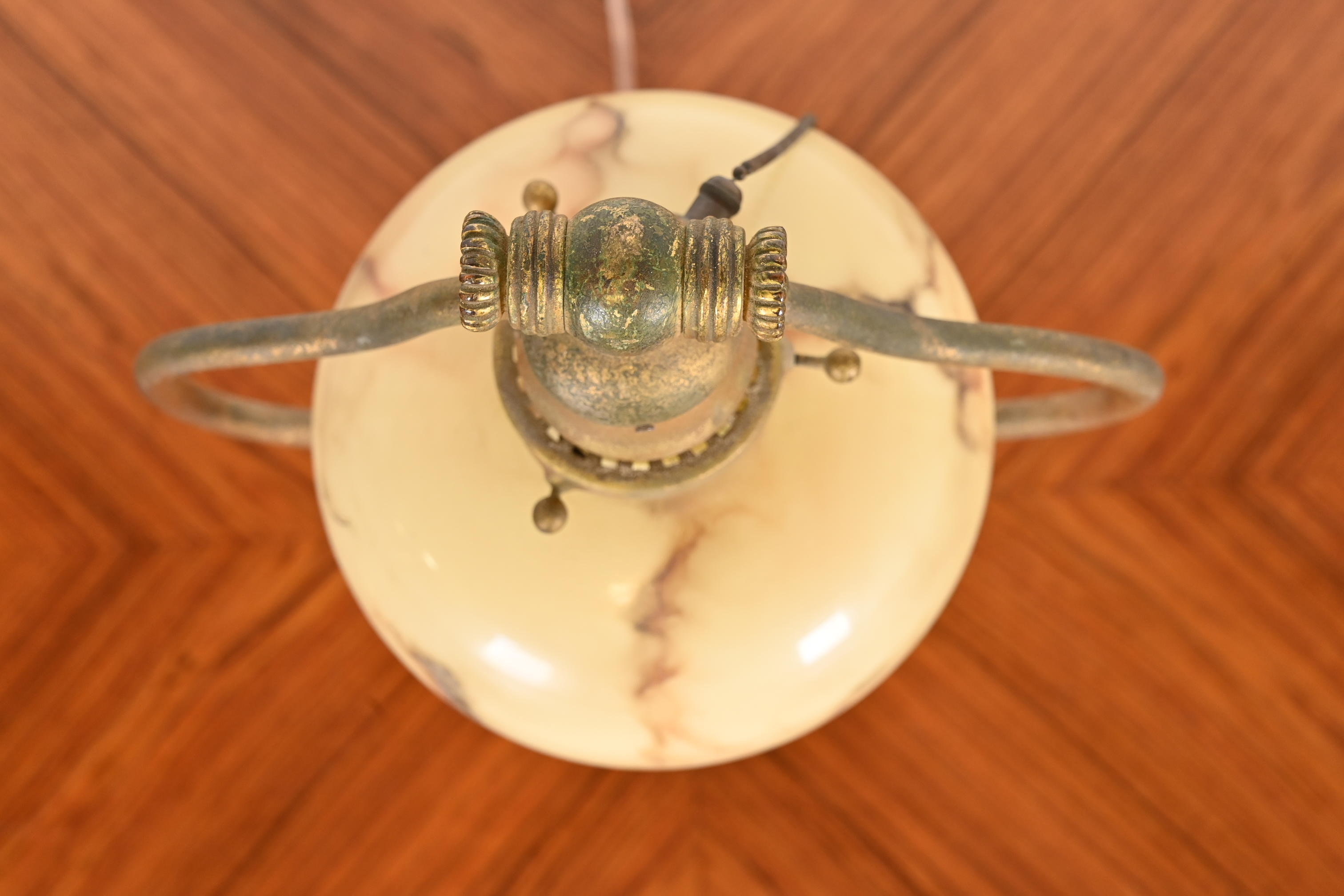 Tiffany Studios New York Gilt Bronze Harp Desk Lamp, Circa 1910 - Image 5