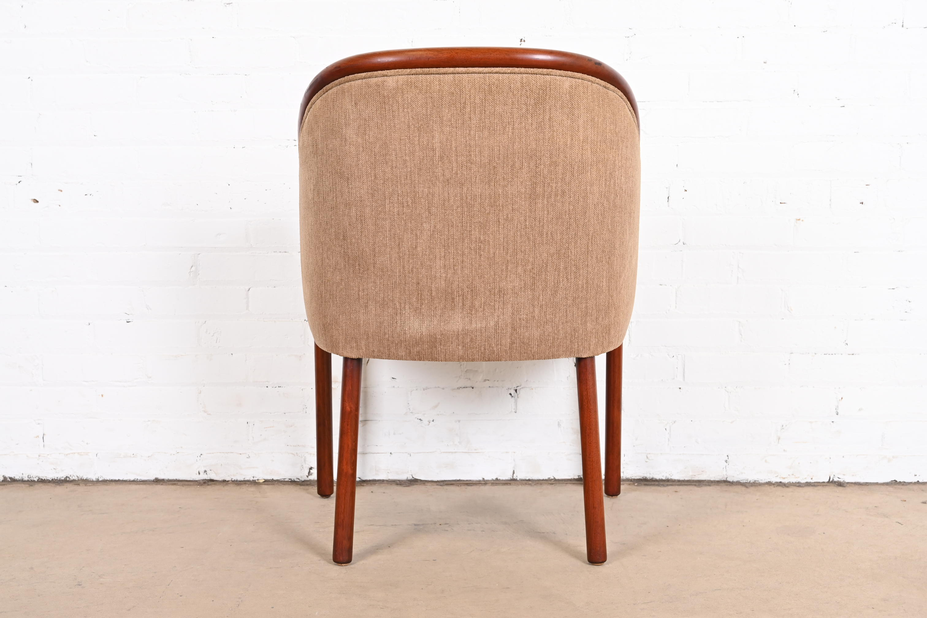 Ward Bennett for Brickel Associates Landmark Sculpted Ash Upholstered Tub Chairs, Pair - Image 9