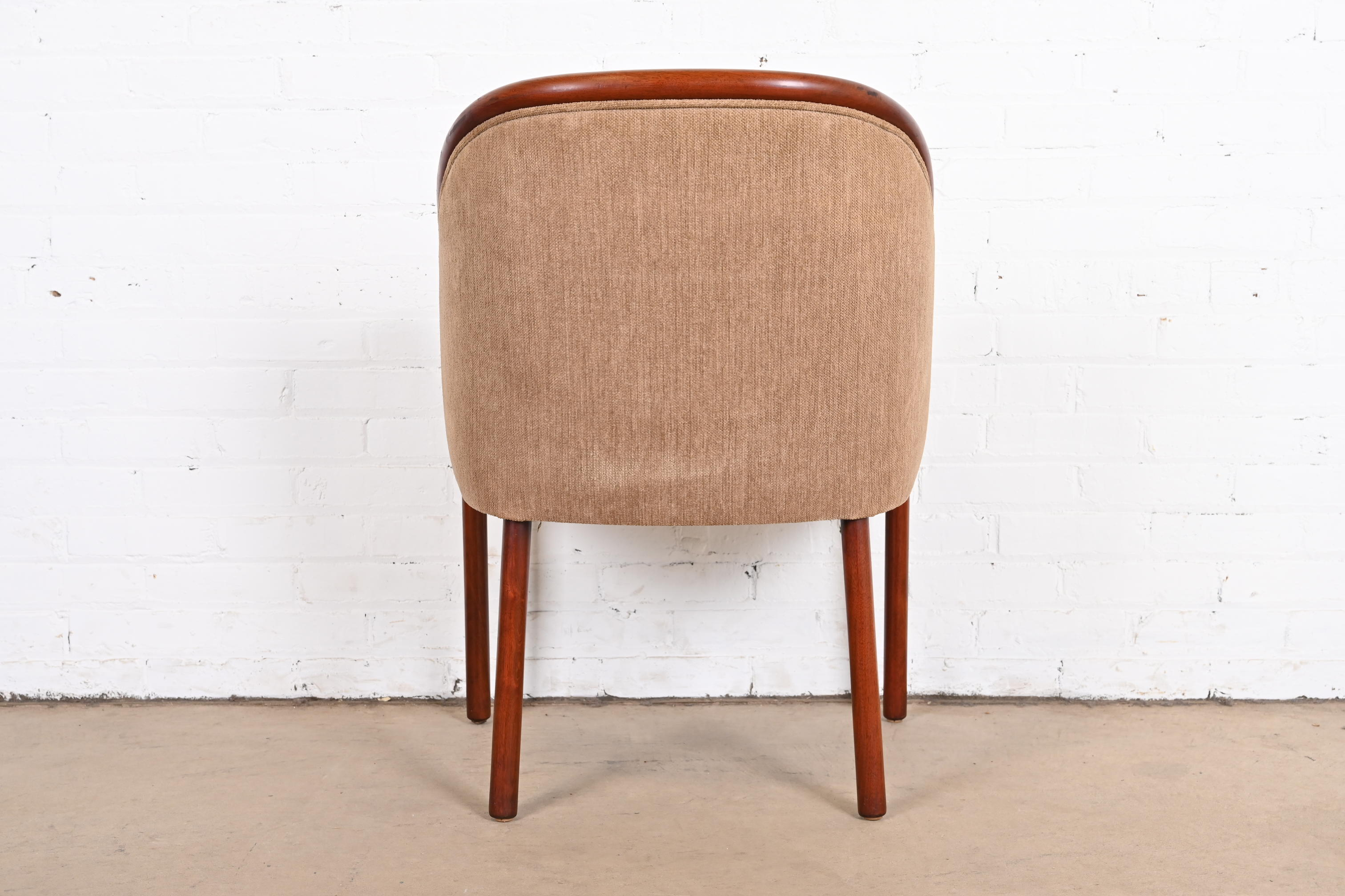 Ward Bennett for Brickel Associates Landmark Sculpted Ash Upholstered Tub Chairs, Set of Four - Image 9