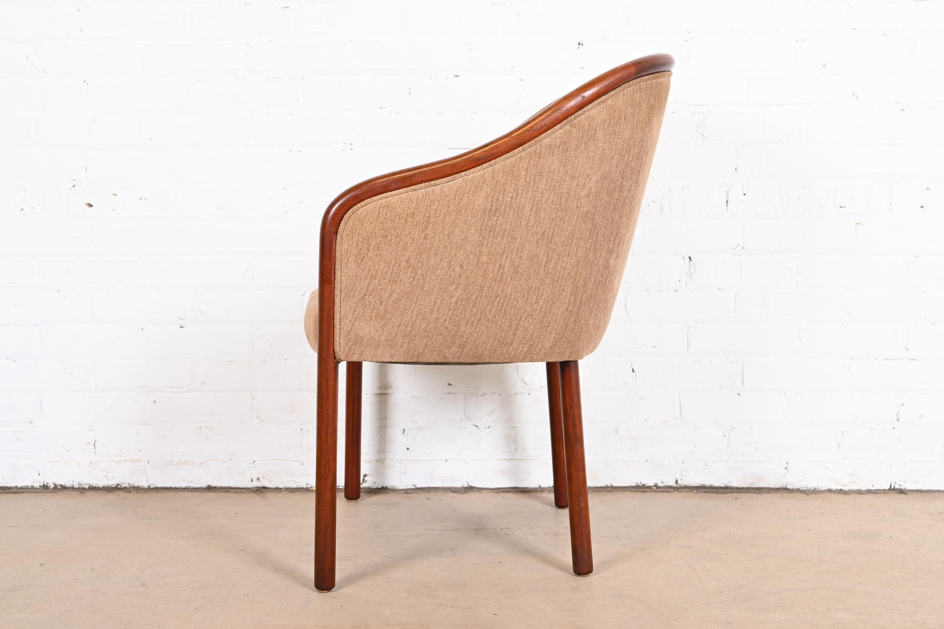 Ward Bennett for Brickel Associates Landmark Sculpted Ash Upholstered Tub Chairs, Set of Four - Image 8