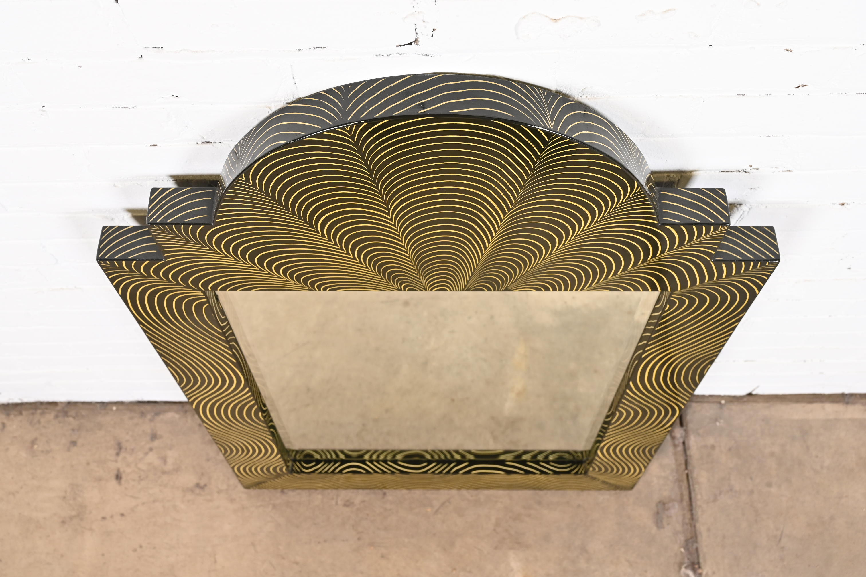 Ferdinand Digennaro Art Deco Studio Made Lacquered Wall Mirror - Image 10