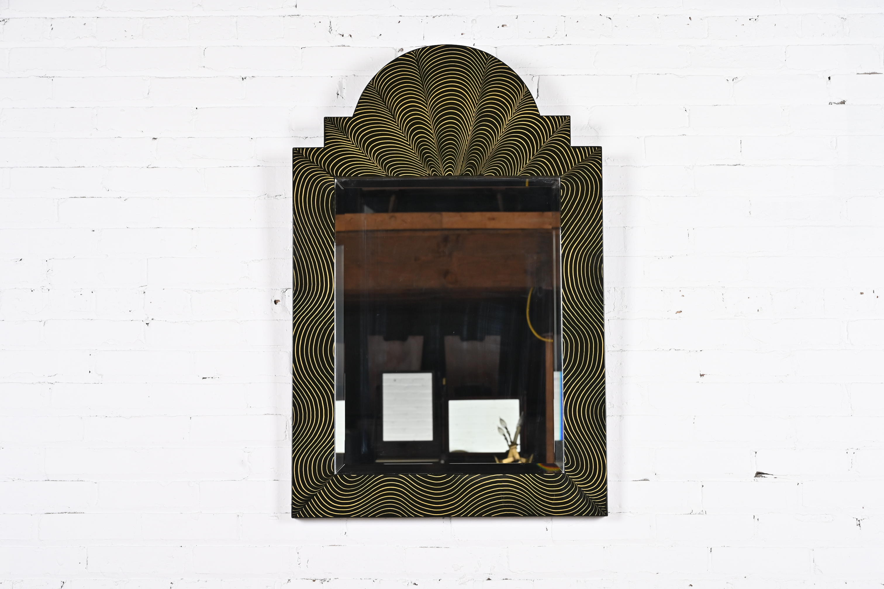 Ferdinand Digennaro Art Deco Studio Made Lacquered Wall Mirror