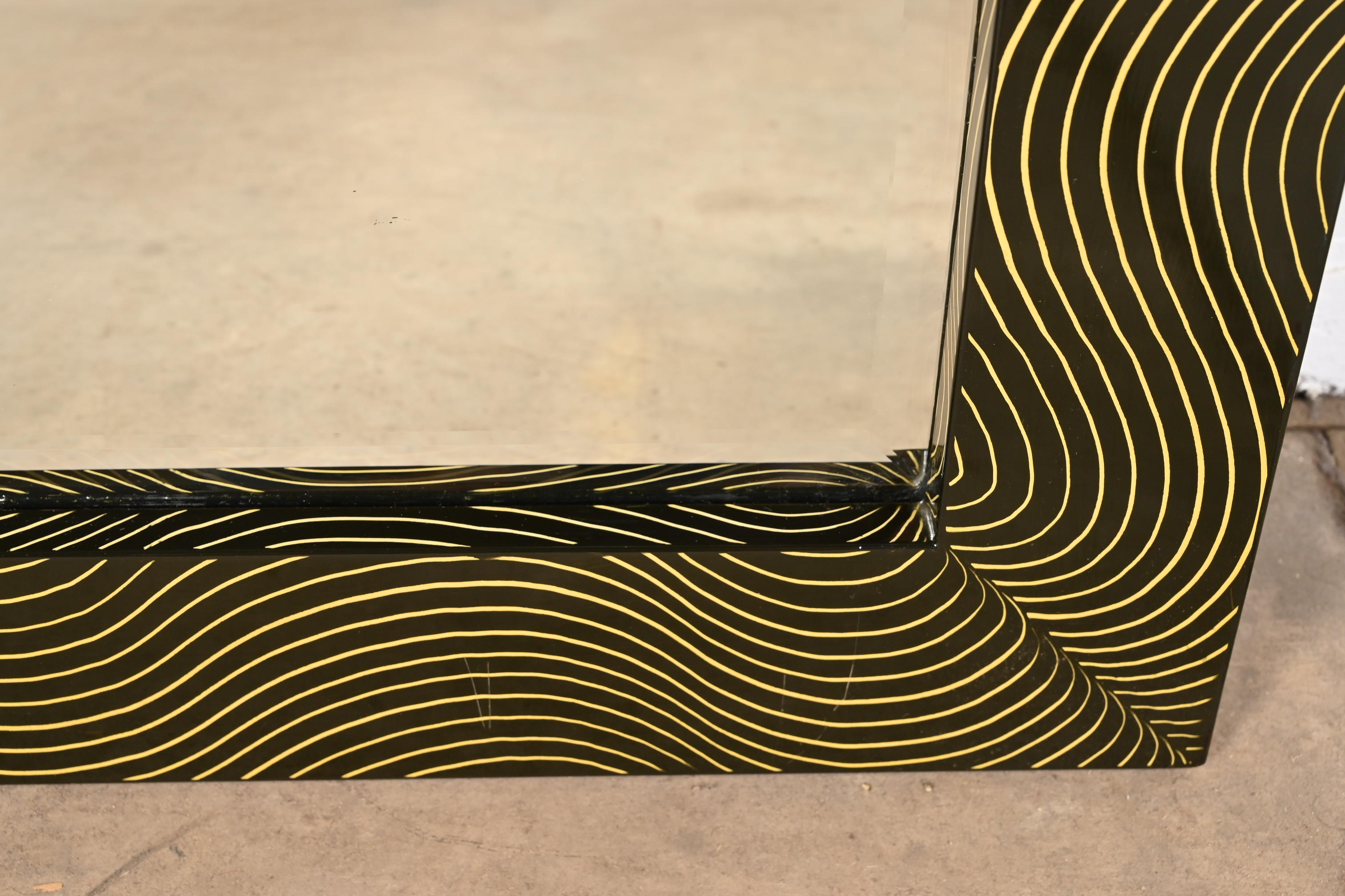 Ferdinand Digennaro Art Deco Studio Made Lacquered Wall Mirror - Image 9