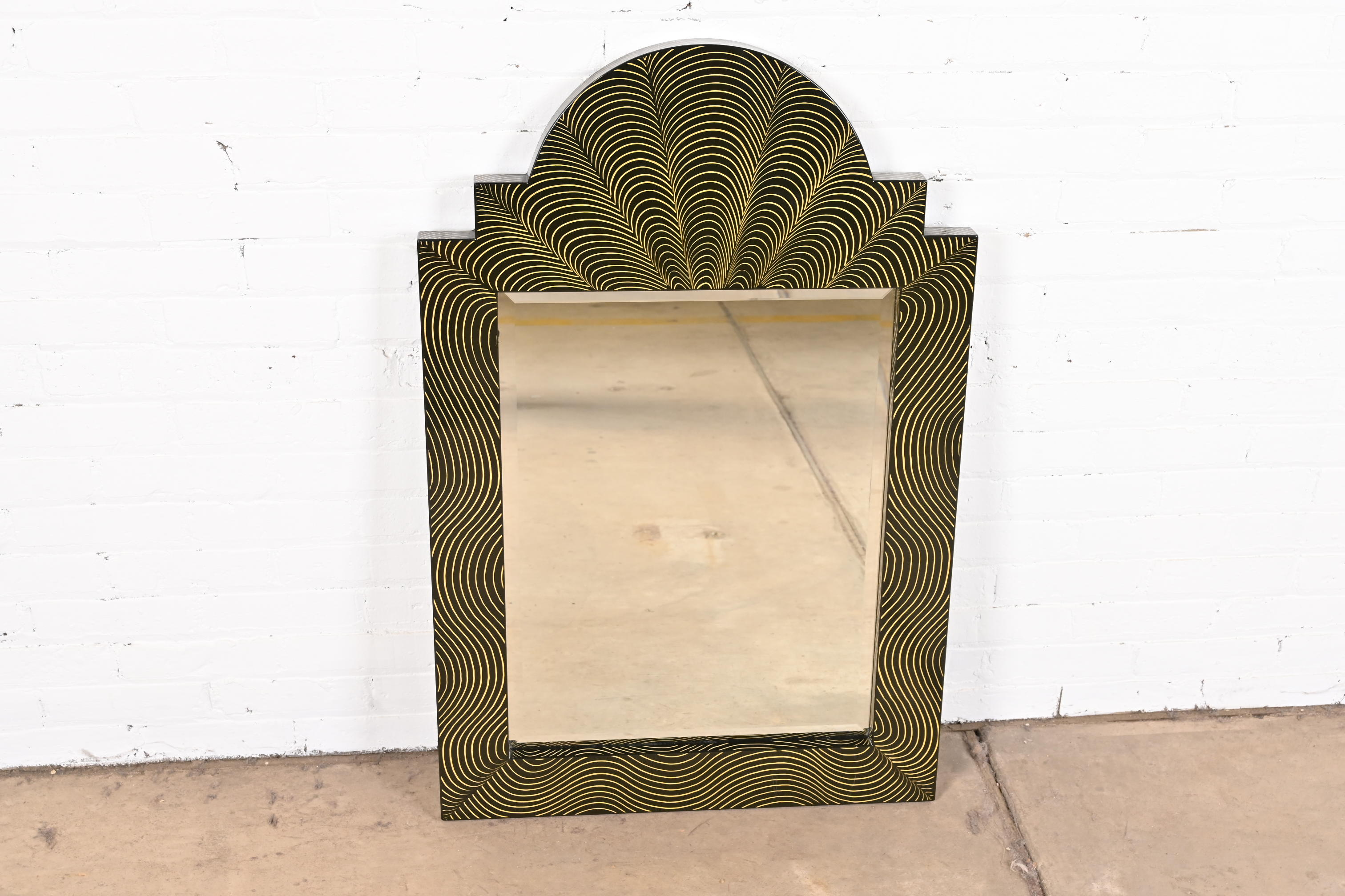 Ferdinand Digennaro Art Deco Studio Made Lacquered Wall Mirror - Image 5