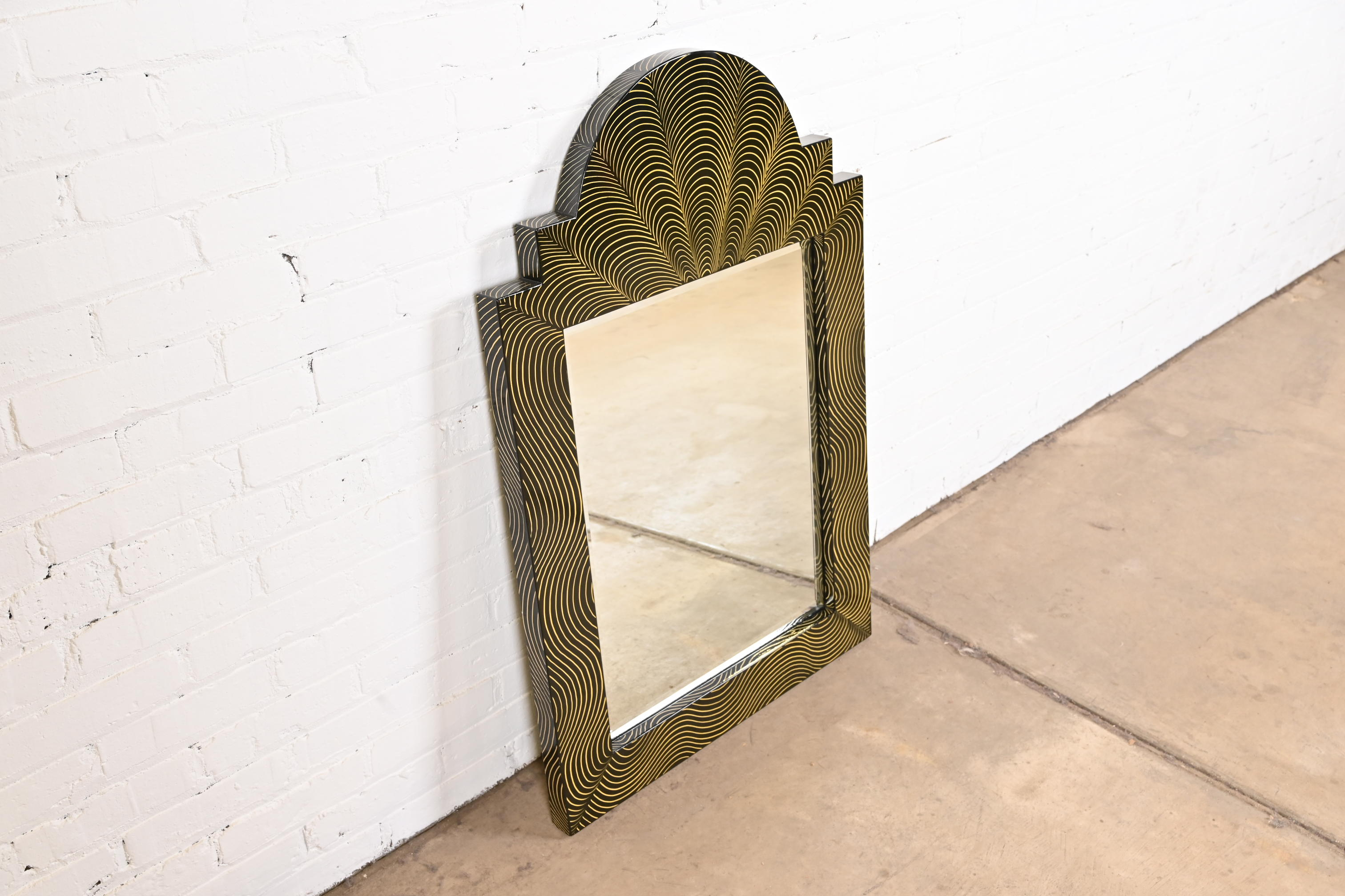 Ferdinand Digennaro Art Deco Studio Made Lacquered Wall Mirror - Image 7