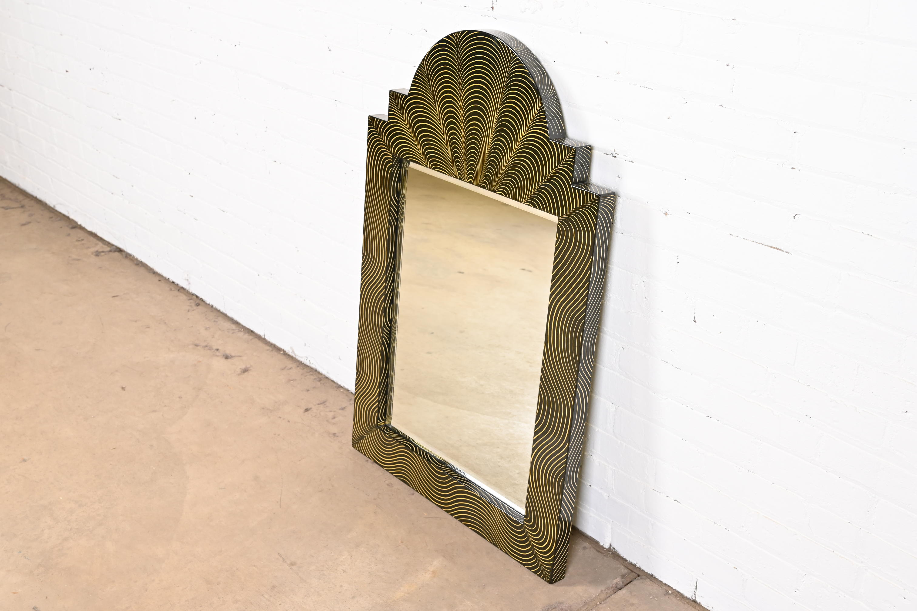 Ferdinand Digennaro Art Deco Studio Made Lacquered Wall Mirror - Image 6