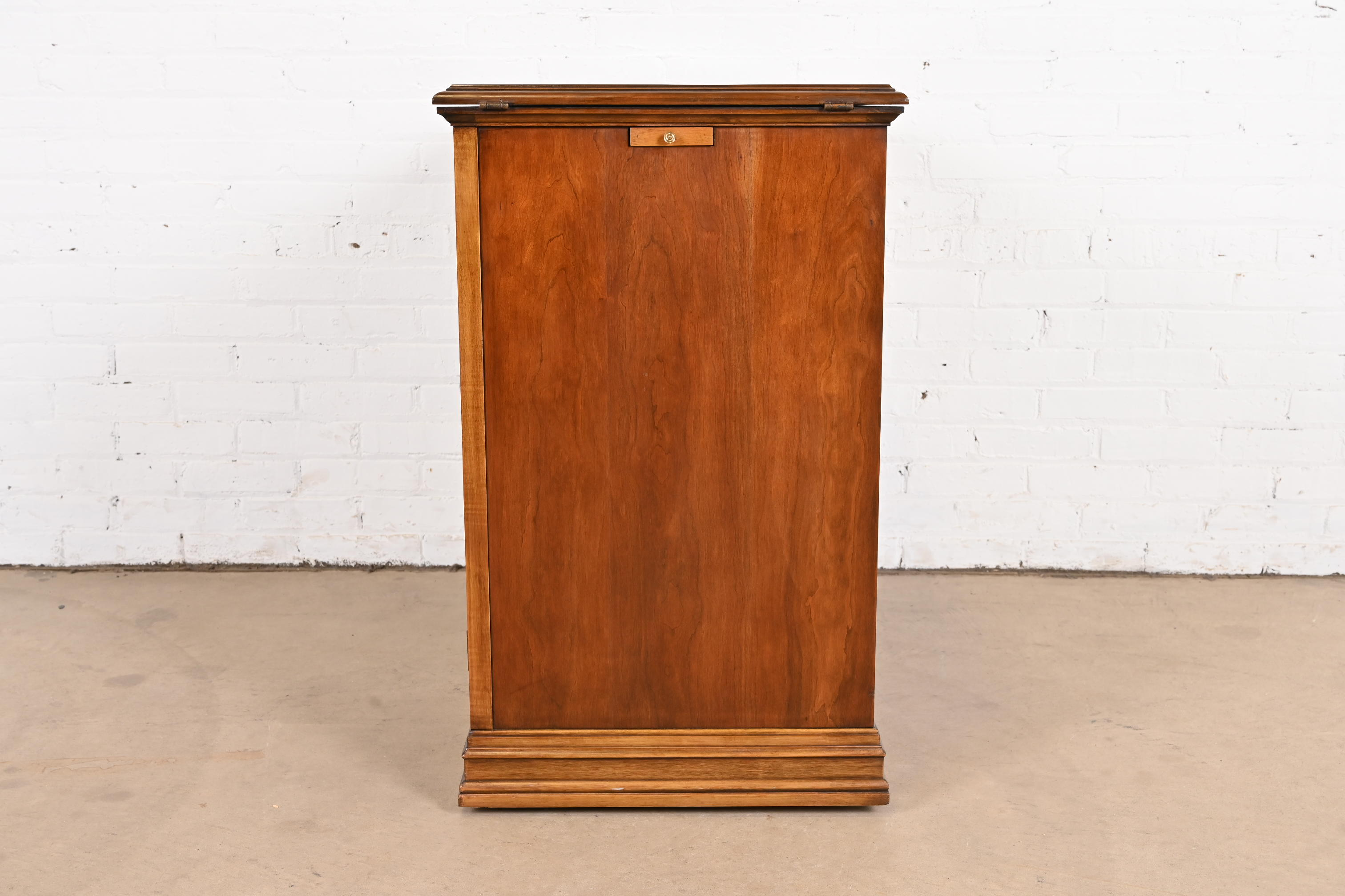 French Regency Louis XVI Cherry Wood Flip Top Server or Bar Cabinet by White Furniture - Image 11