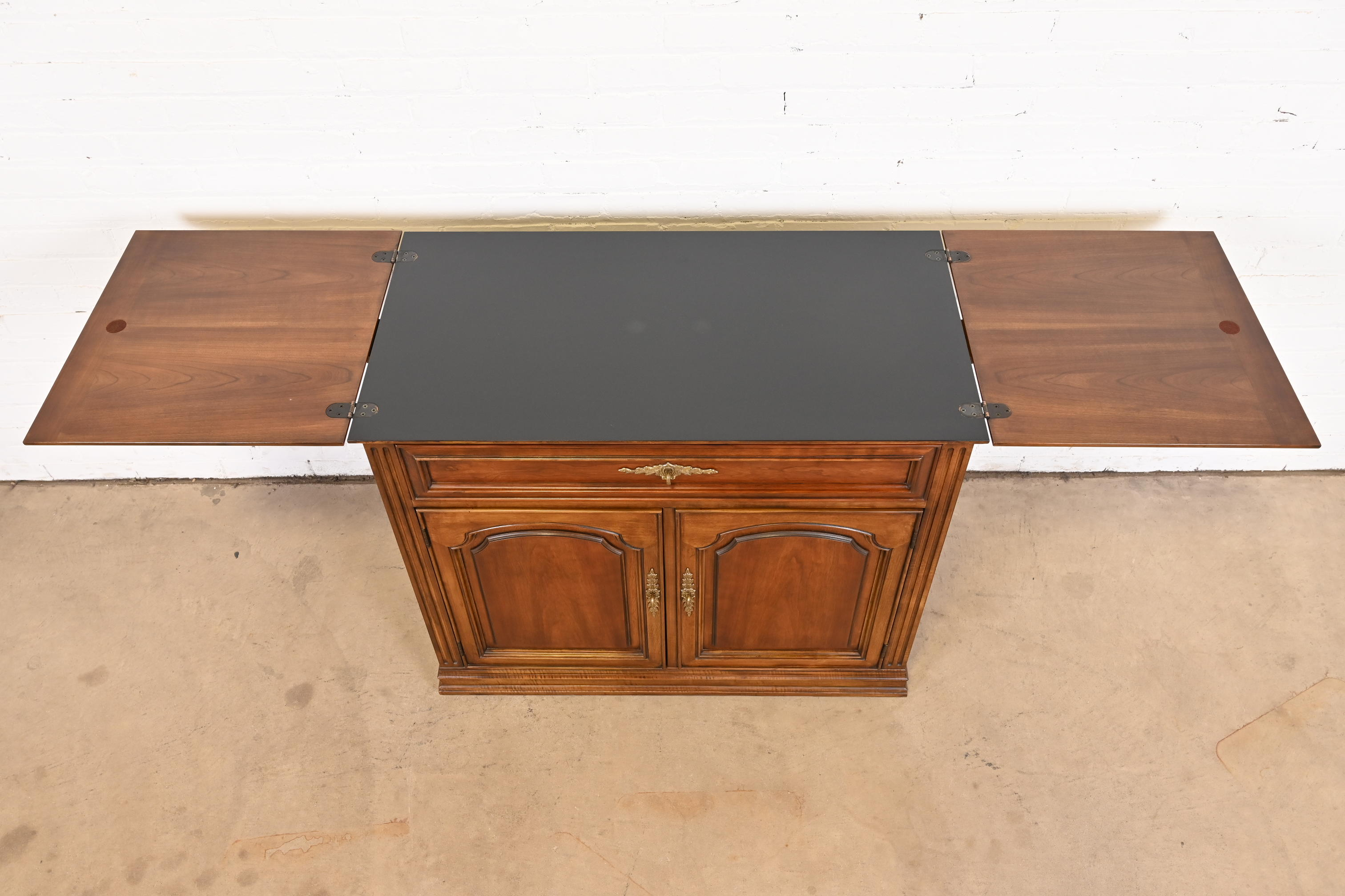 French Regency Louis XVI Cherry Wood Flip Top Server or Bar Cabinet by White Furniture - Image 9