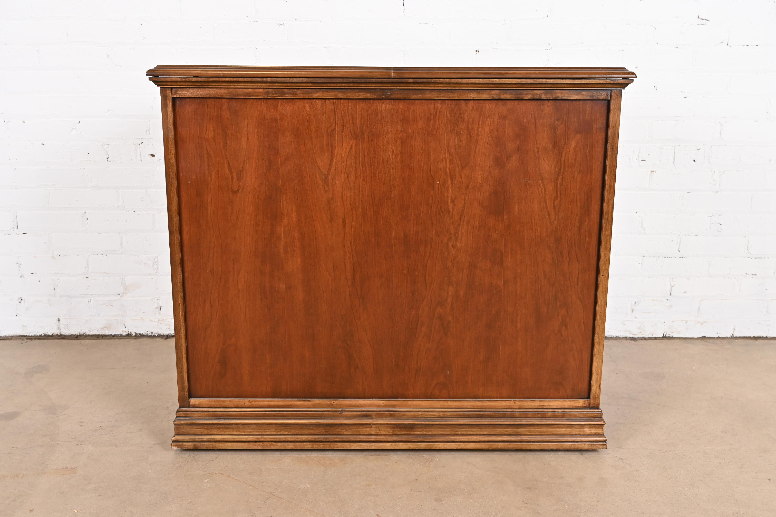 French Regency Louis XVI Cherry Wood Flip Top Server or Bar Cabinet by White Furniture - Image 12