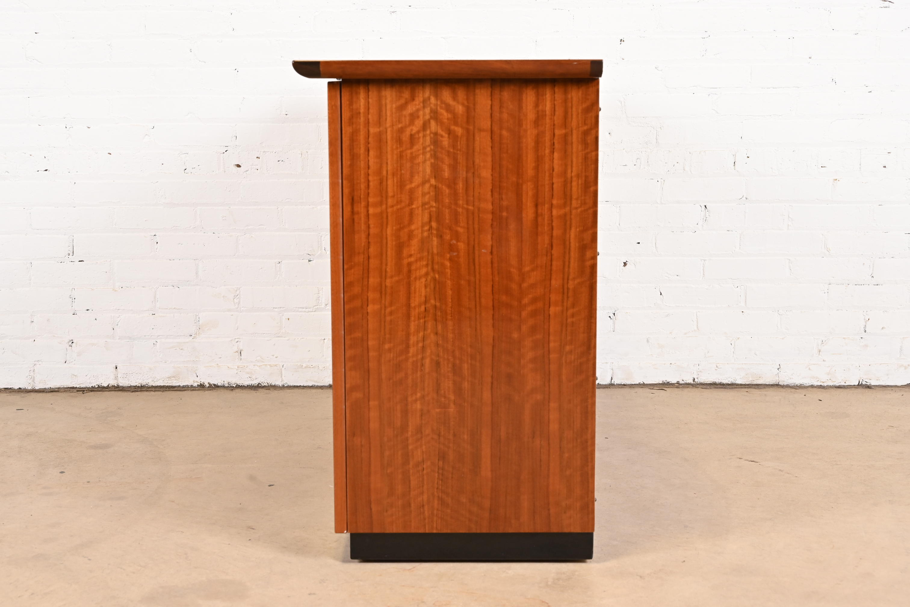 Henredon Modern French Empire Buffet Server or Bar Cabinet in Exotic Brazilian Daniella Wood - Image 11