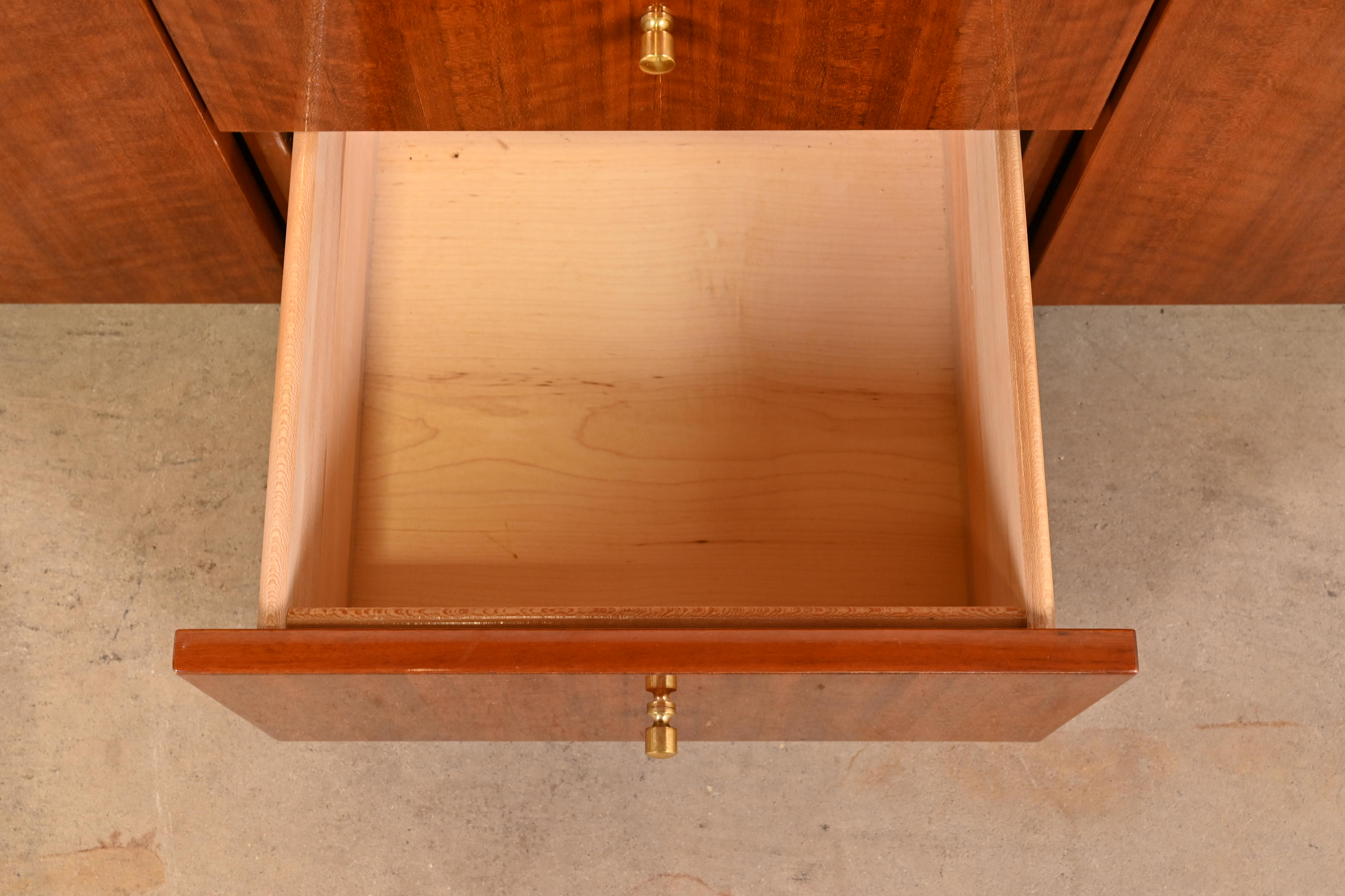 Henredon Modern French Empire Buffet Server or Bar Cabinet in Exotic Brazilian Daniella Wood - Image 7