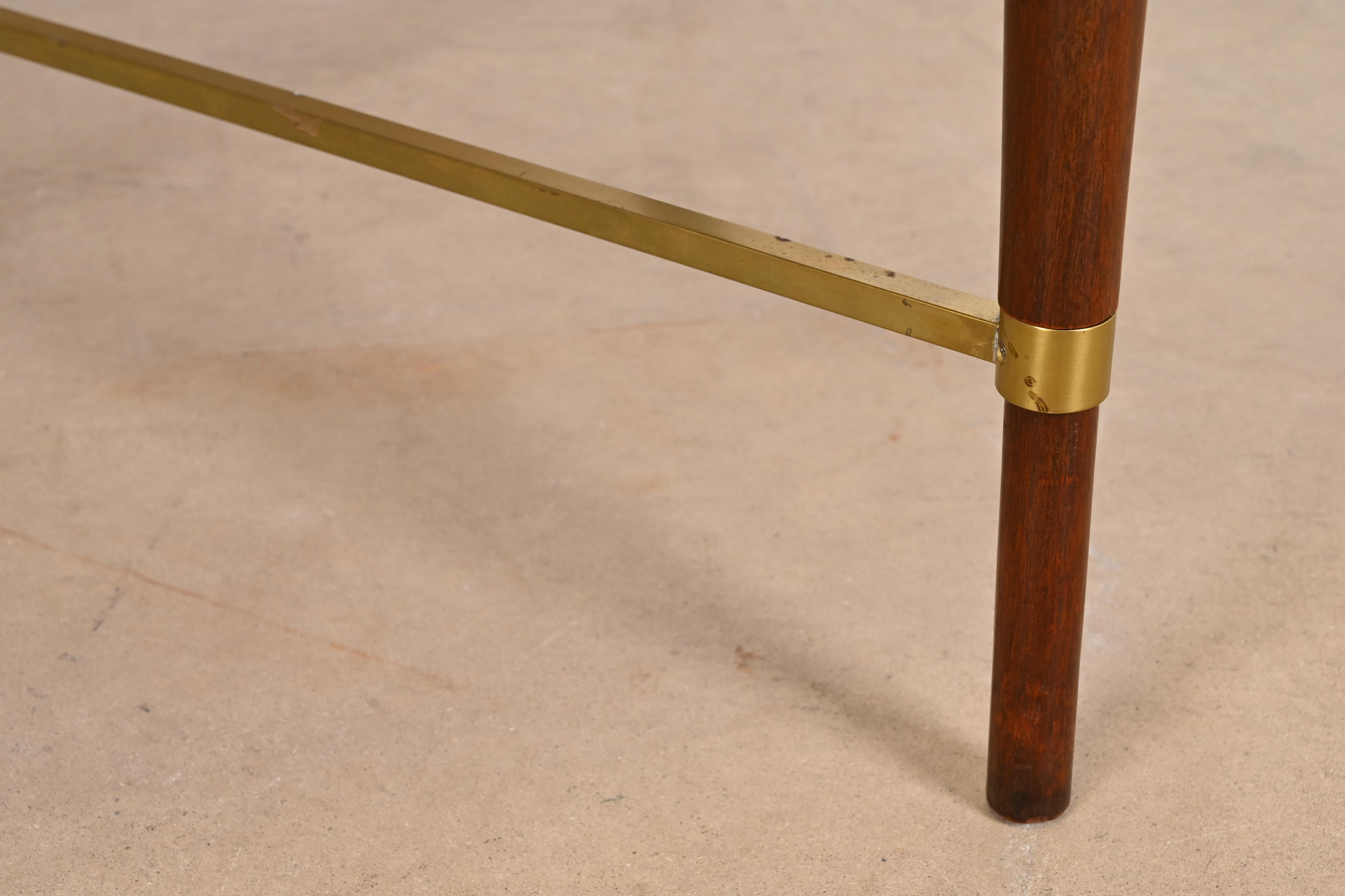 Paul McCobb Irwin Collection Mahogany and Brass Round Dining Table or Game Table, 1950s - Image 10
