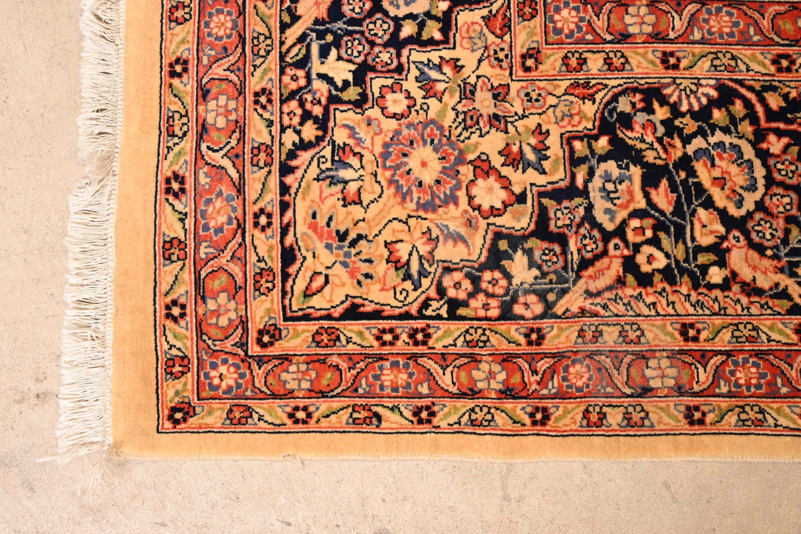 Vintage Hand-Knotted Persian Tabriz Room Size Wool Area Rug - Image 5