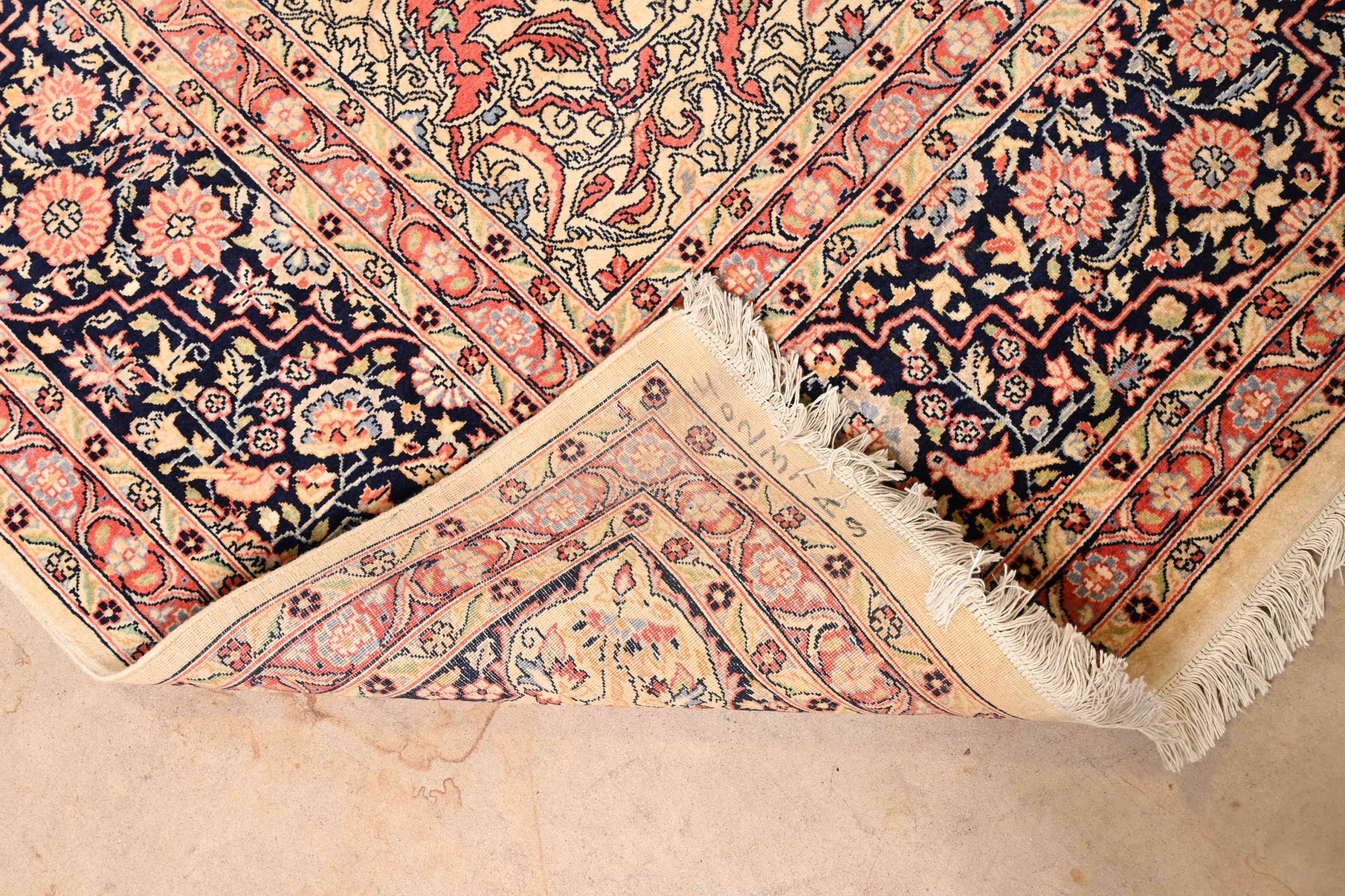 Vintage Hand-Knotted Persian Tabriz Room Size Wool Area Rug - Image 7