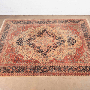 Vintage Hand-Knotted Persian Tabriz Room Size Wool Area Rug