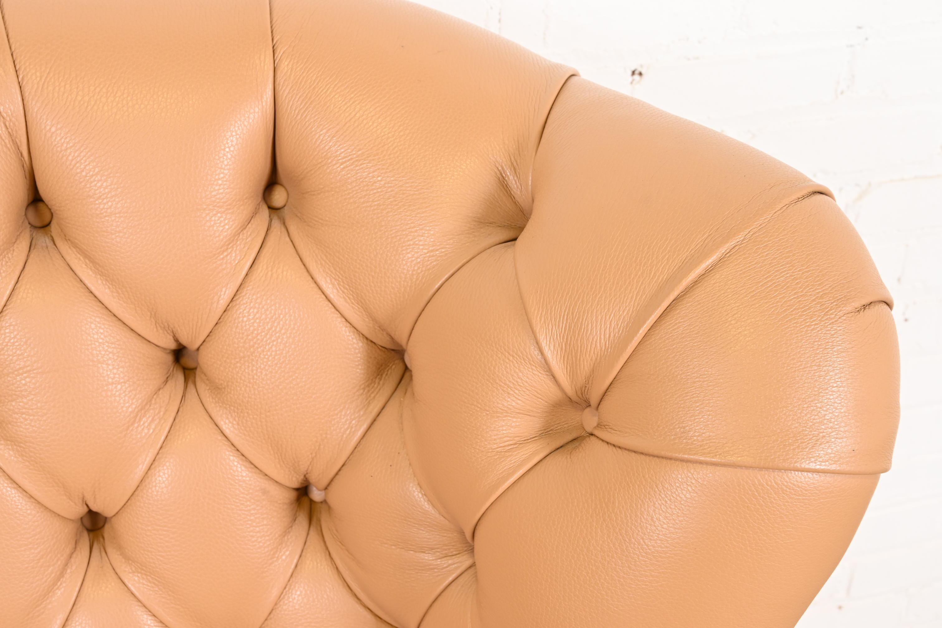 Vintage Tufted Leather Chesterfield Wingback Lounge Chair - Image 9