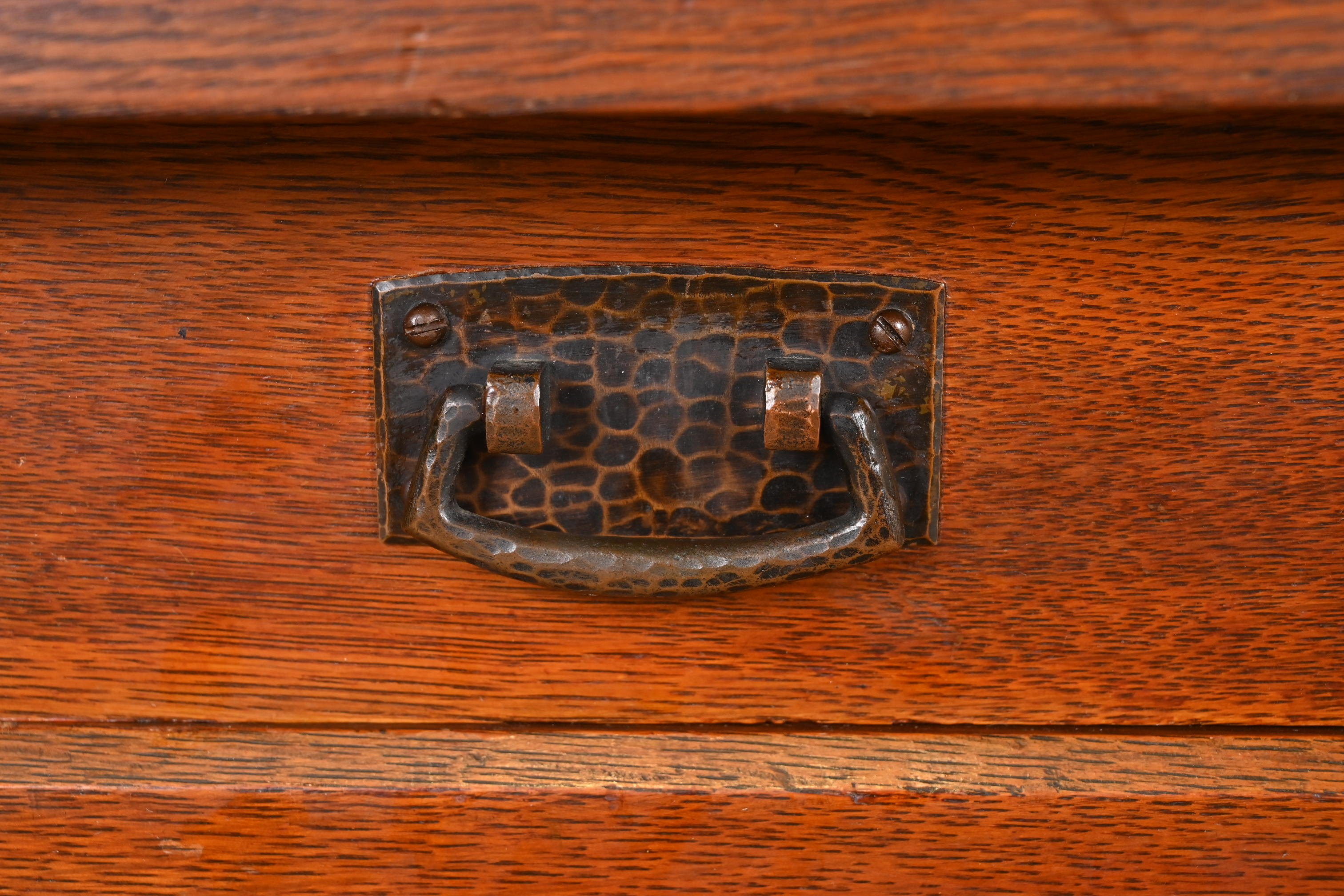 Antique Stickley Mission Oak Arts & Crafts Desk or Library Table, Circa 1900 - Image 9